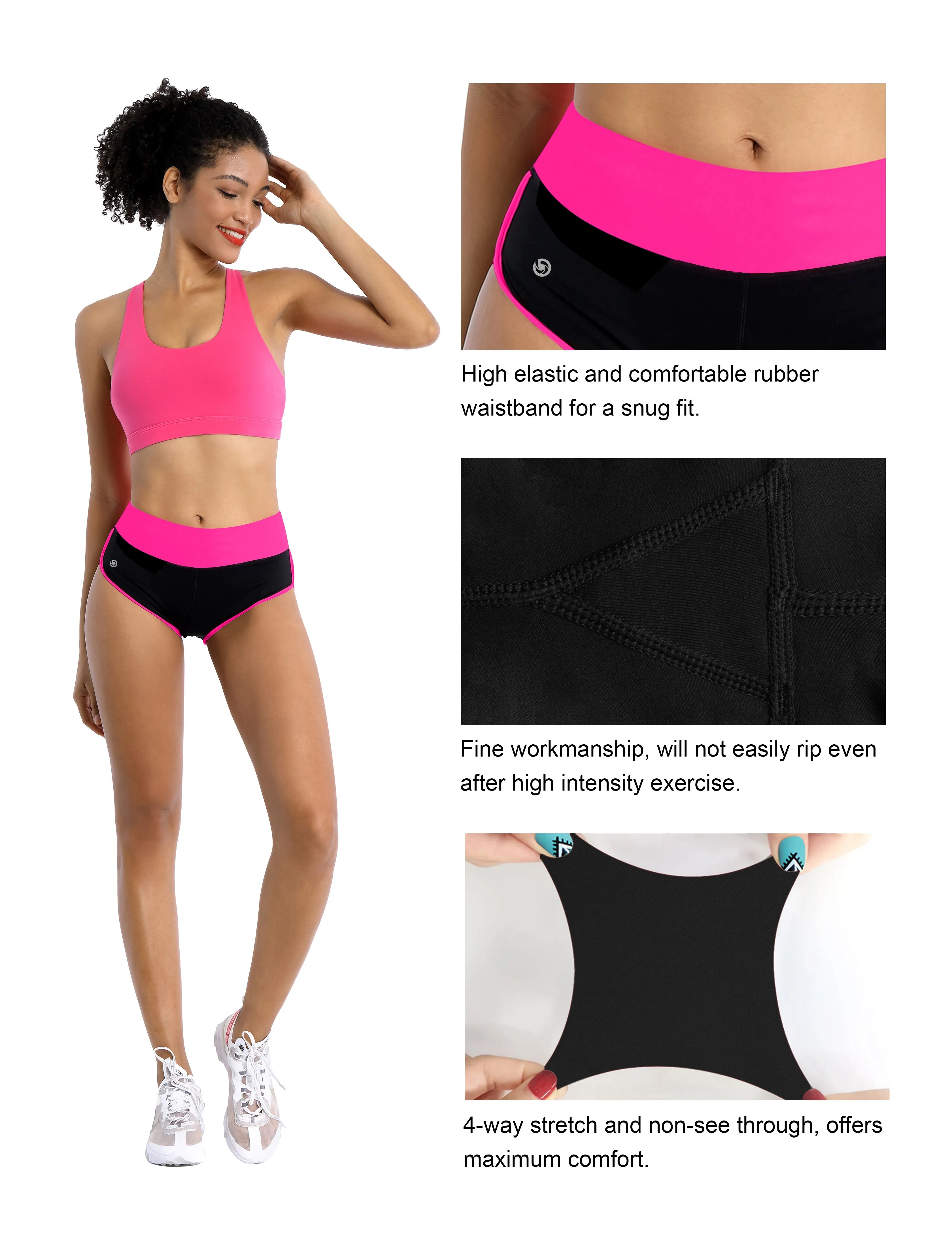 030 Sexy Booty Running Shorts pink_black_Running