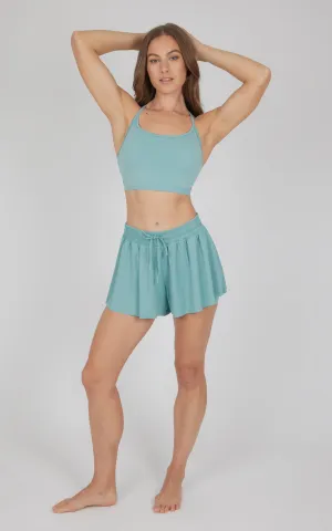 2 PC Seamless Bra and Ribbed 2 in 1 Running Short