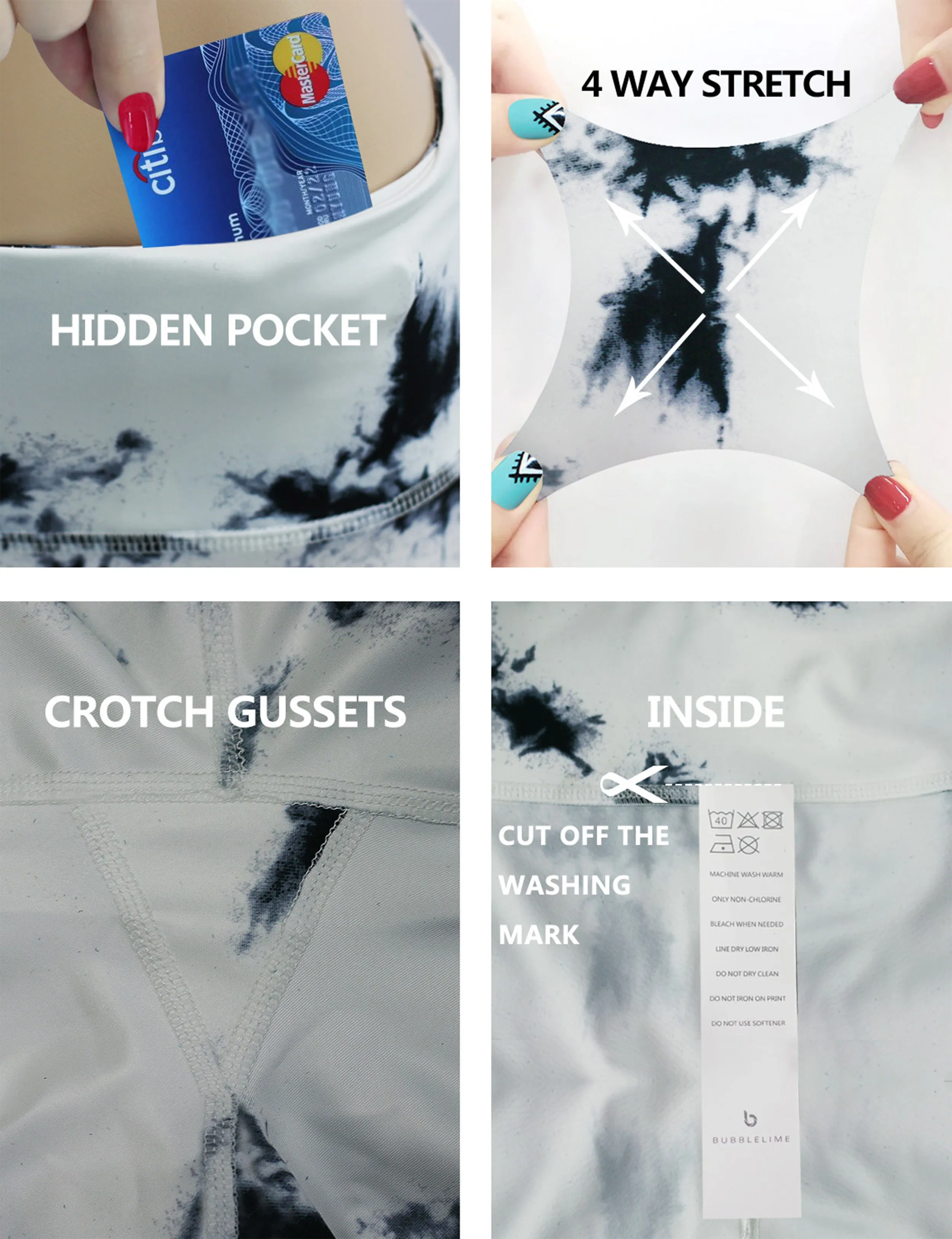 22" Printed Yoga Pants WHITEMARBLE