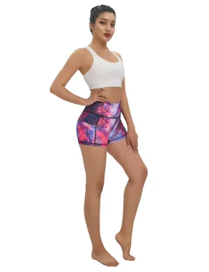 2.5" Printed Side Pockets Gym Shorts galaxy_Gym