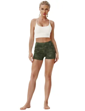 2.5" Printed Side Pockets Gym Shorts green brushcamo_Gym