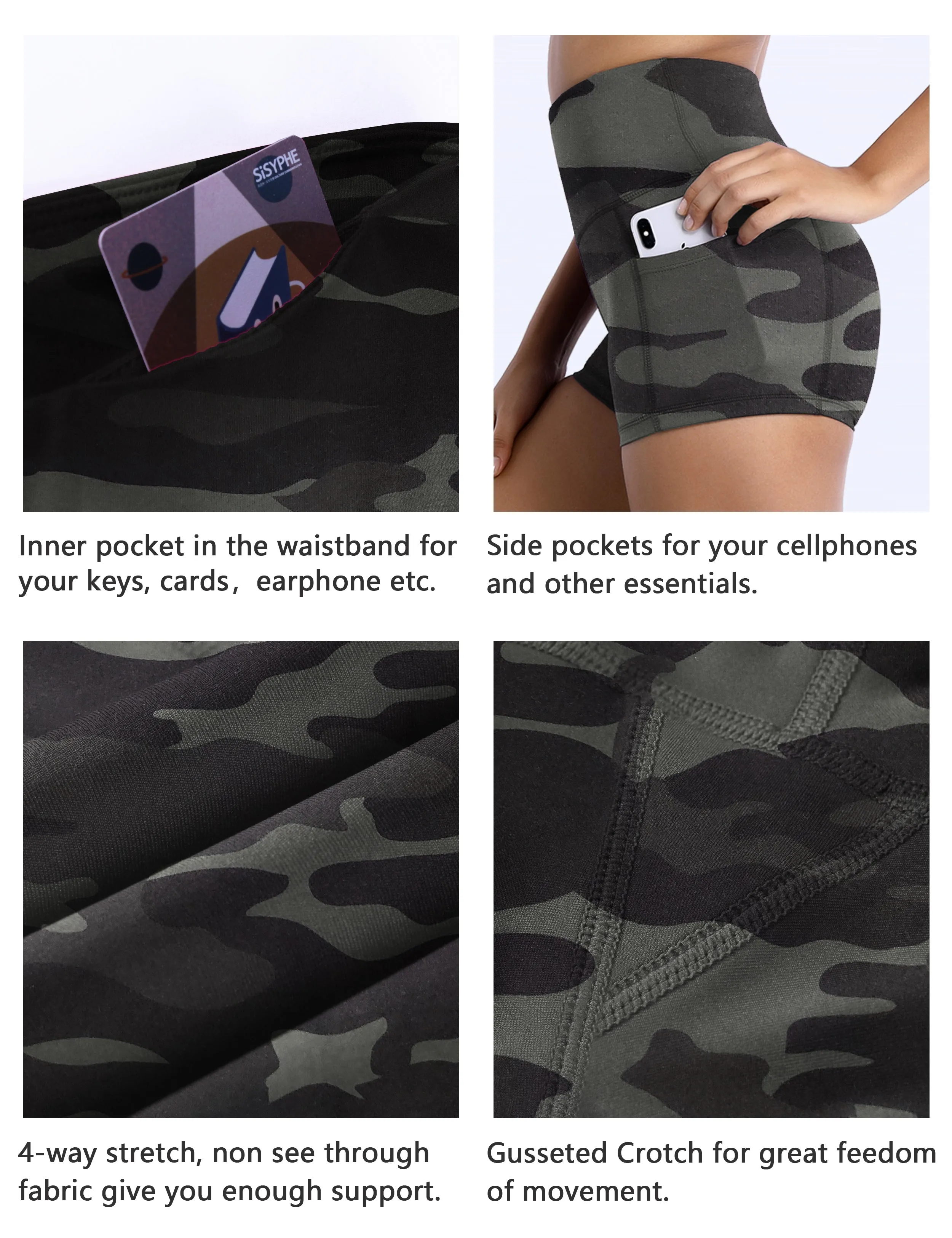 2.5" Printed Side Pockets Jogging Shorts dimgraycamo_Jogging