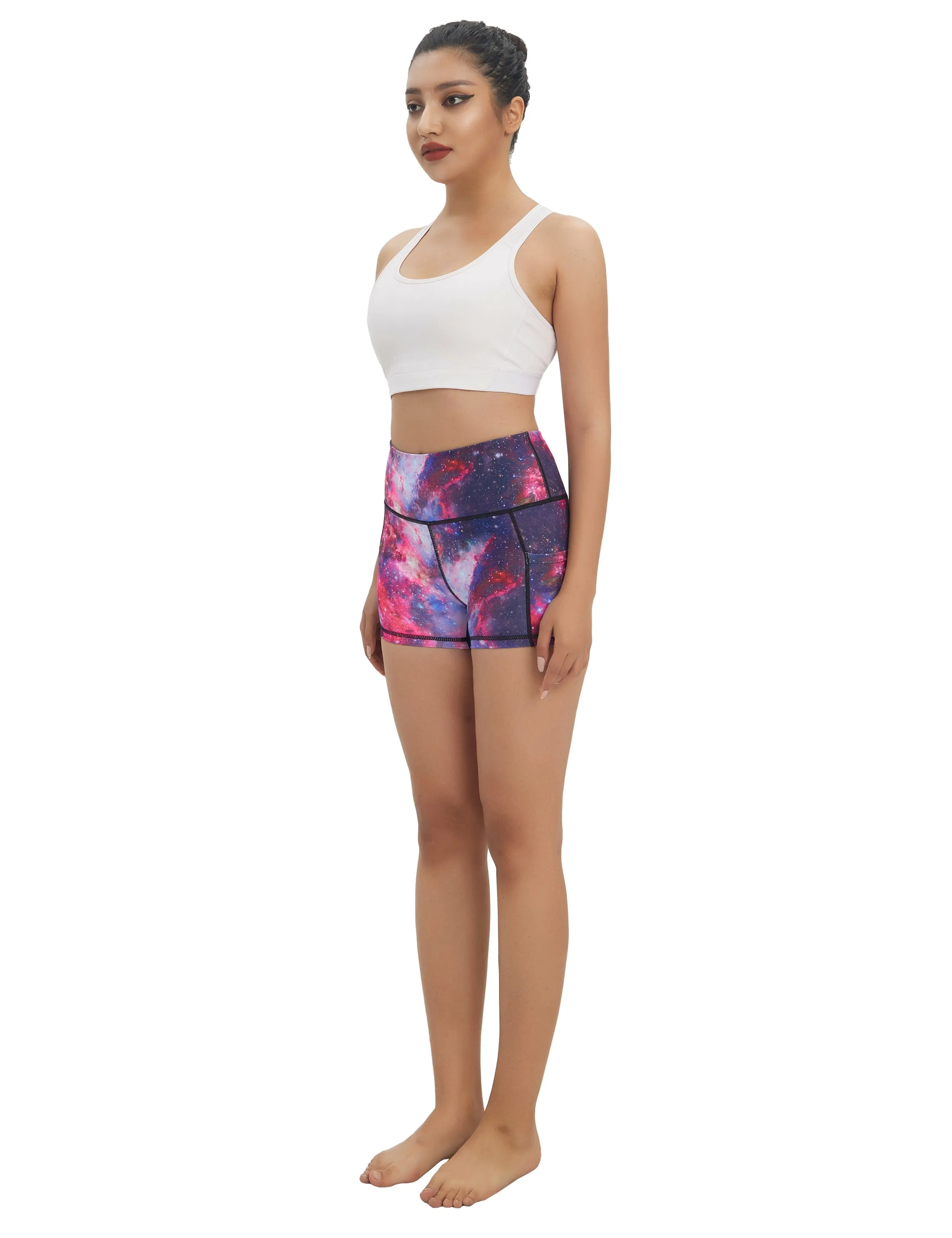 2.5" Printed Side Pockets Jogging Shorts galaxy_Jogging