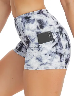 2.5" Printed Side Pockets Pilates Shorts black dandelion_Pilates