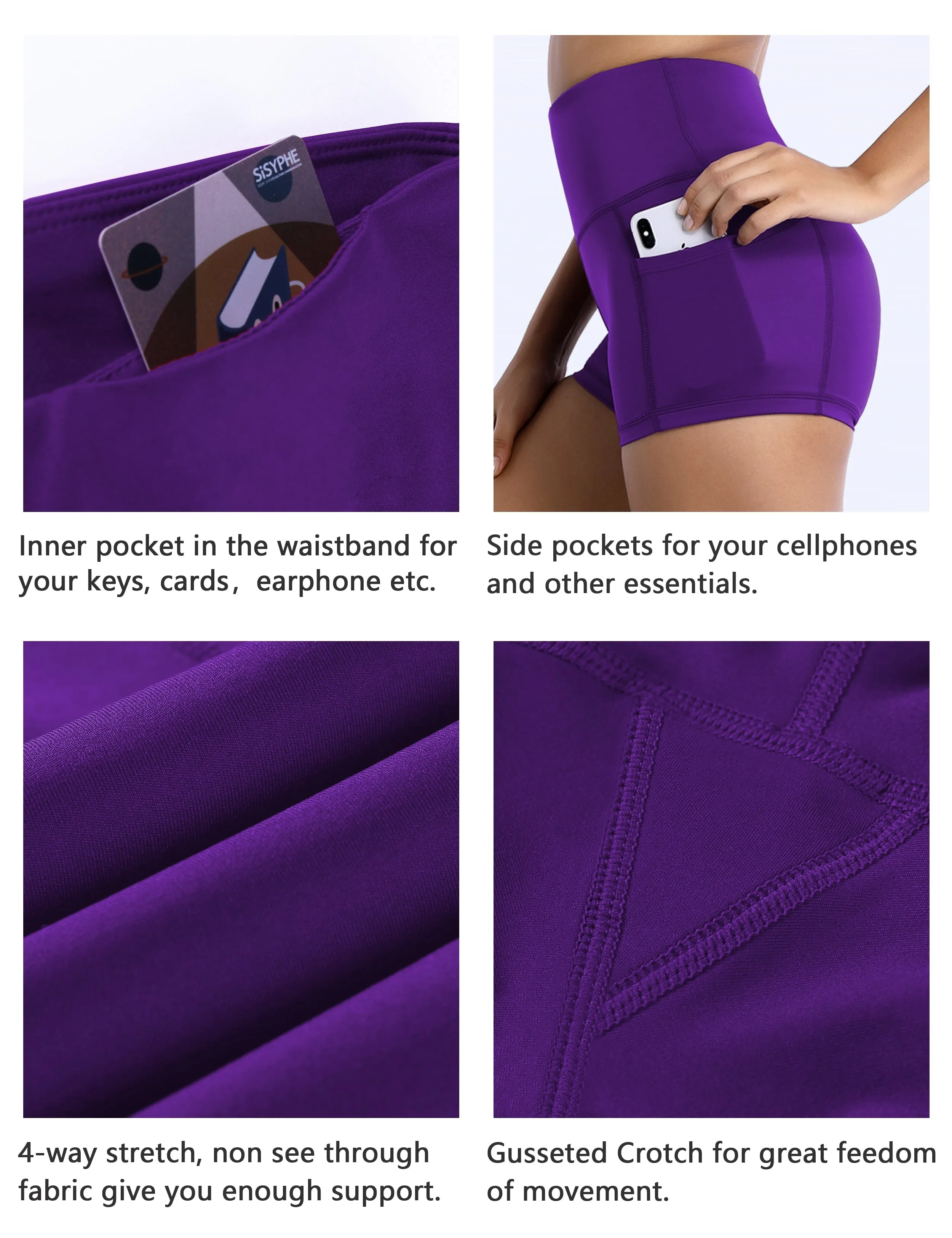 2.5" Side Pockets Running Shorts eggplantpurple_Running
