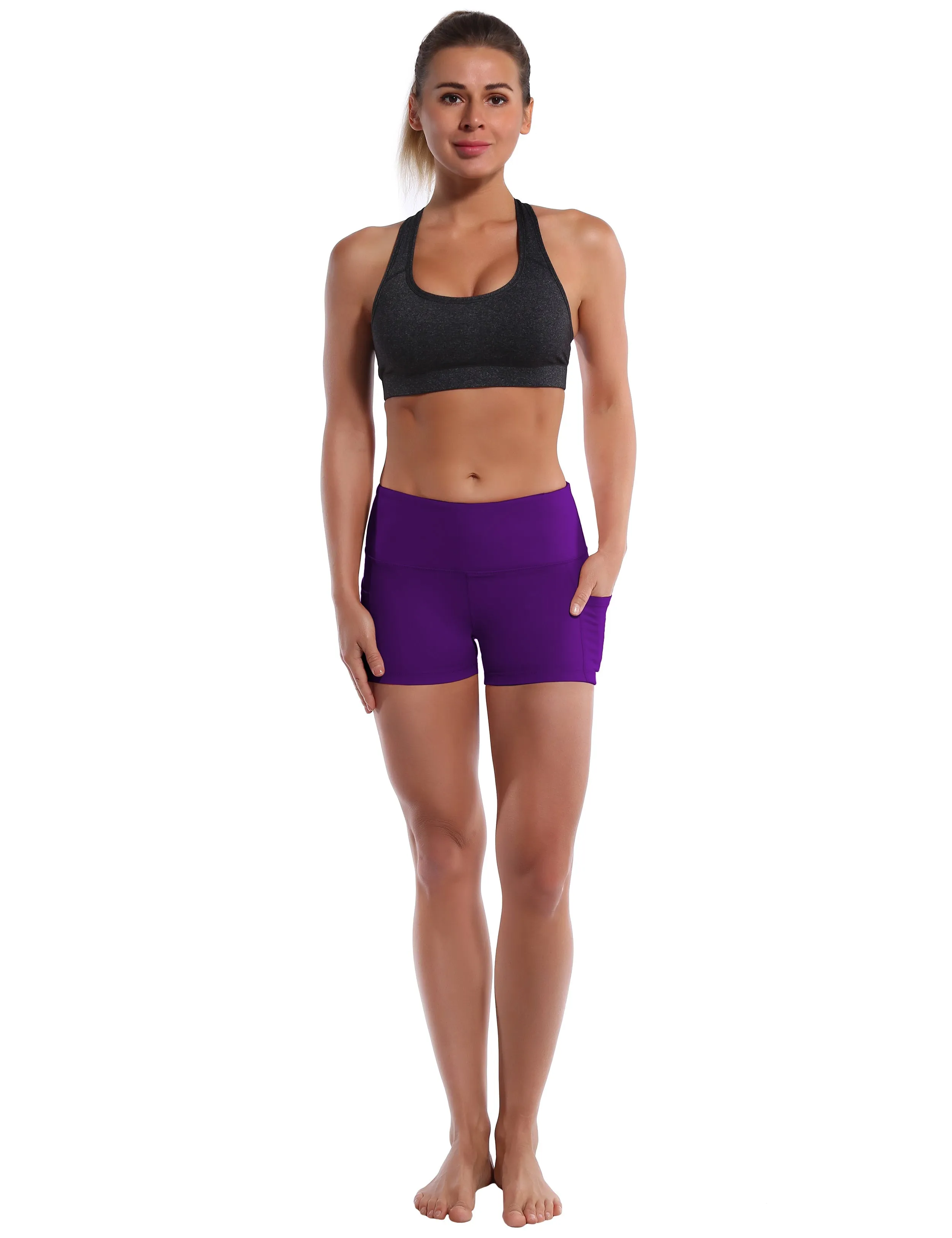2.5" Side Pockets Running Shorts eggplantpurple_Running