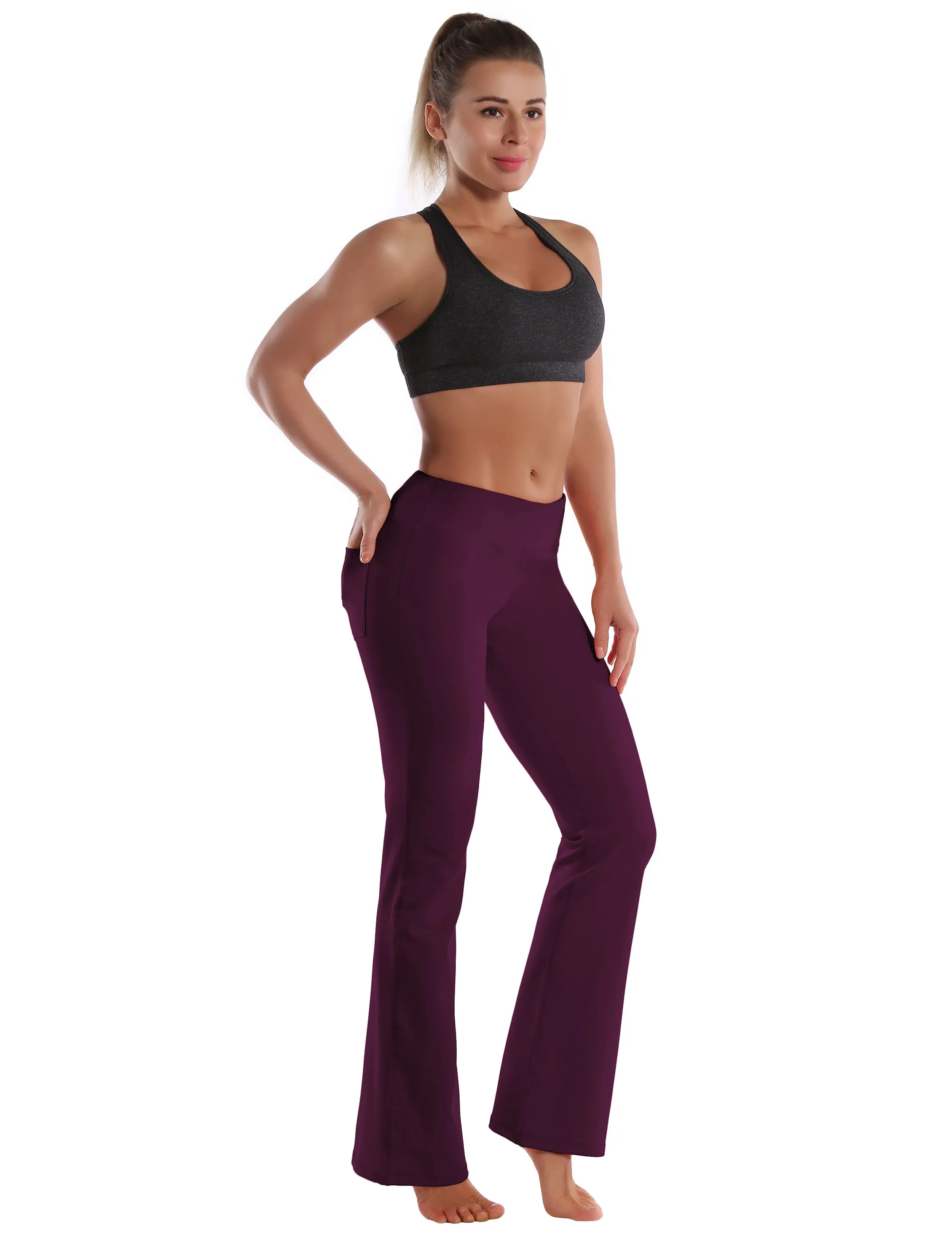 29" 31" 33" 35" 37"  Back Pockets Bootcut Leggings grapevine_Plus Size