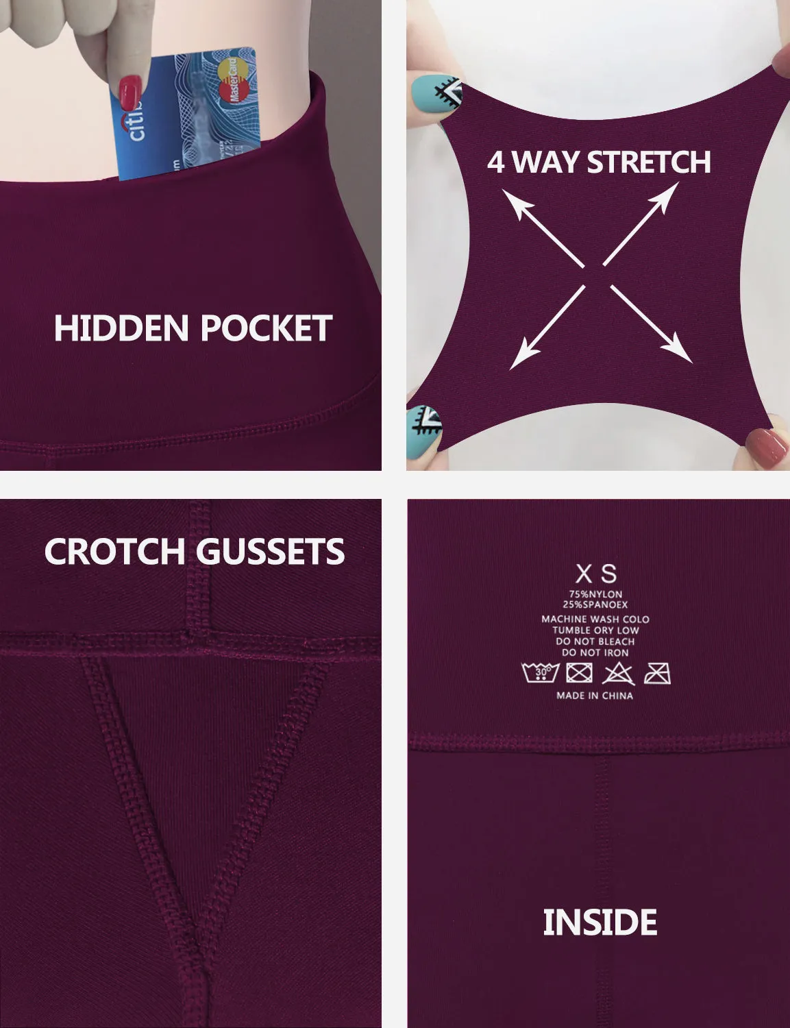 29" 31" 33" 35" 37"  Back Pockets Bootcut Leggings grapevine_Plus Size