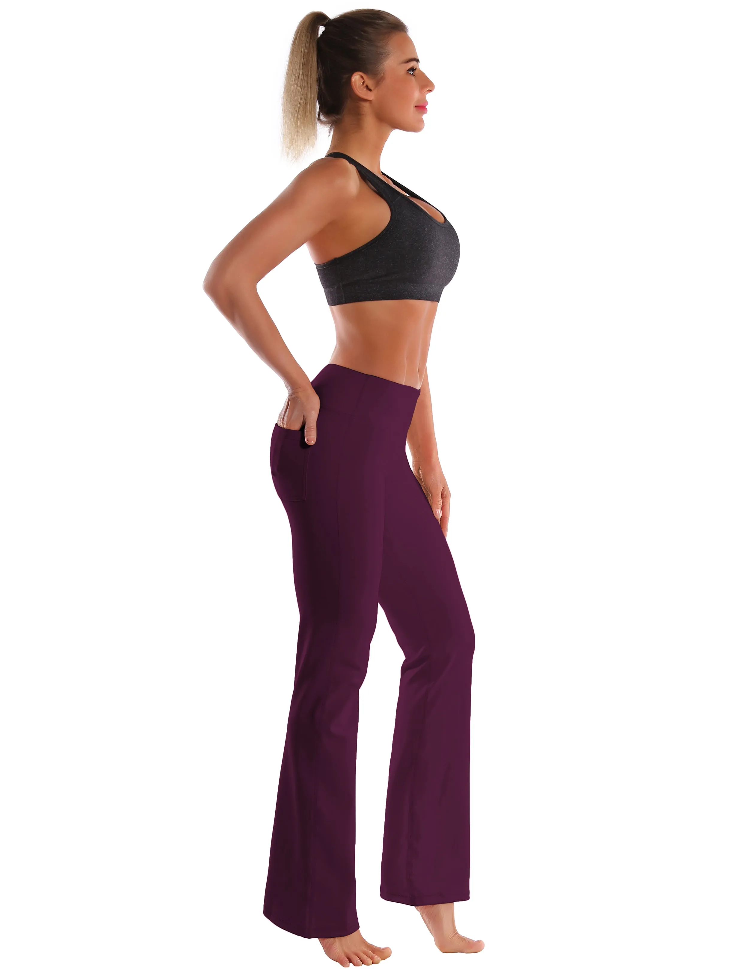 29" 31" 33" 35" 37"  Back Pockets Bootcut Leggings grapevine_Plus Size