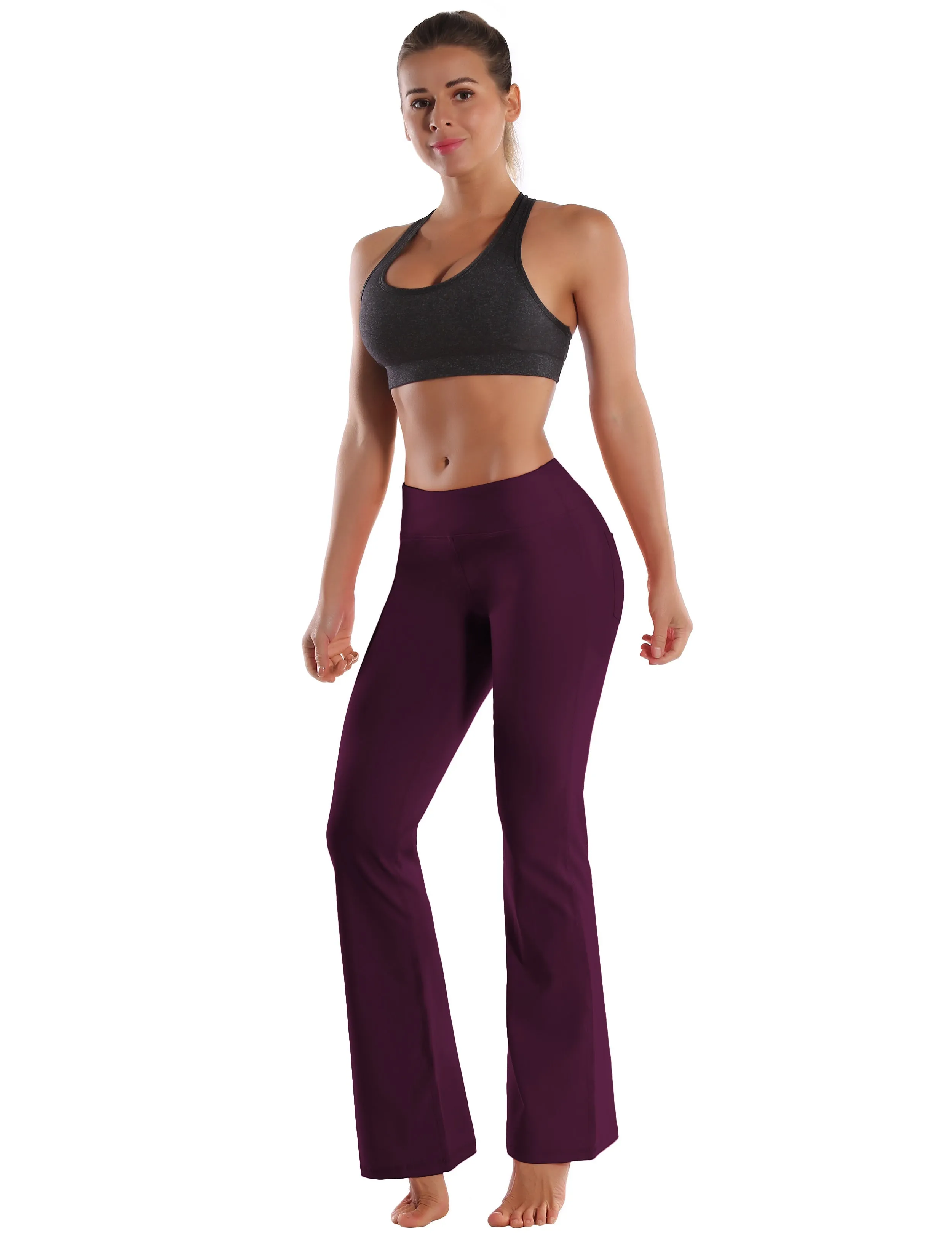 29" 31" 33" 35" 37"  Back Pockets Bootcut Leggings grapevine_Plus Size