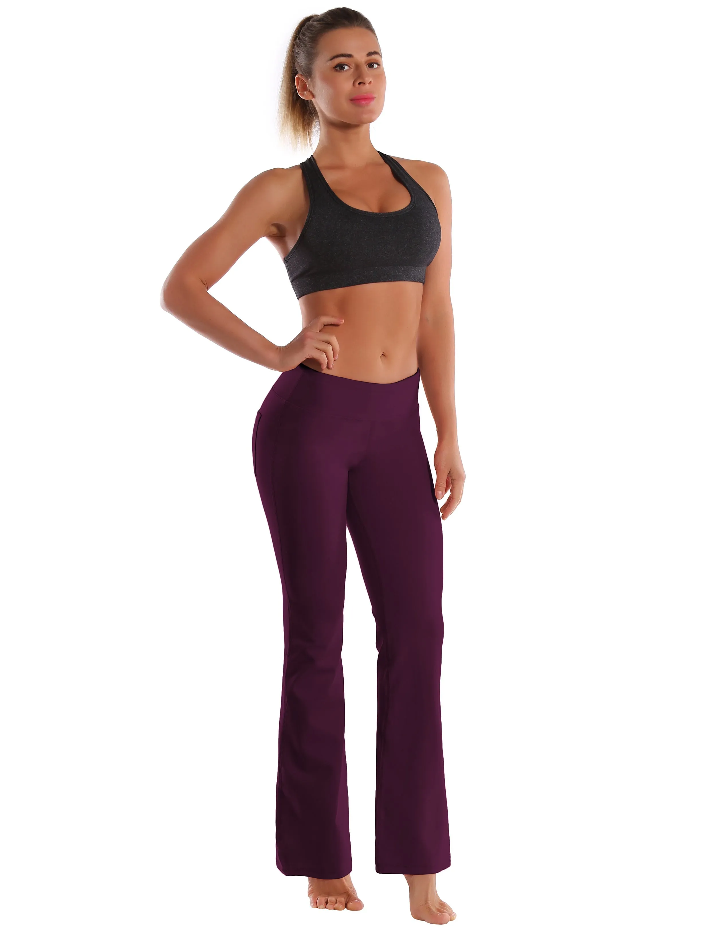 29" 31" 33" 35" 37"  Back Pockets Bootcut Leggings grapevine_Plus Size
