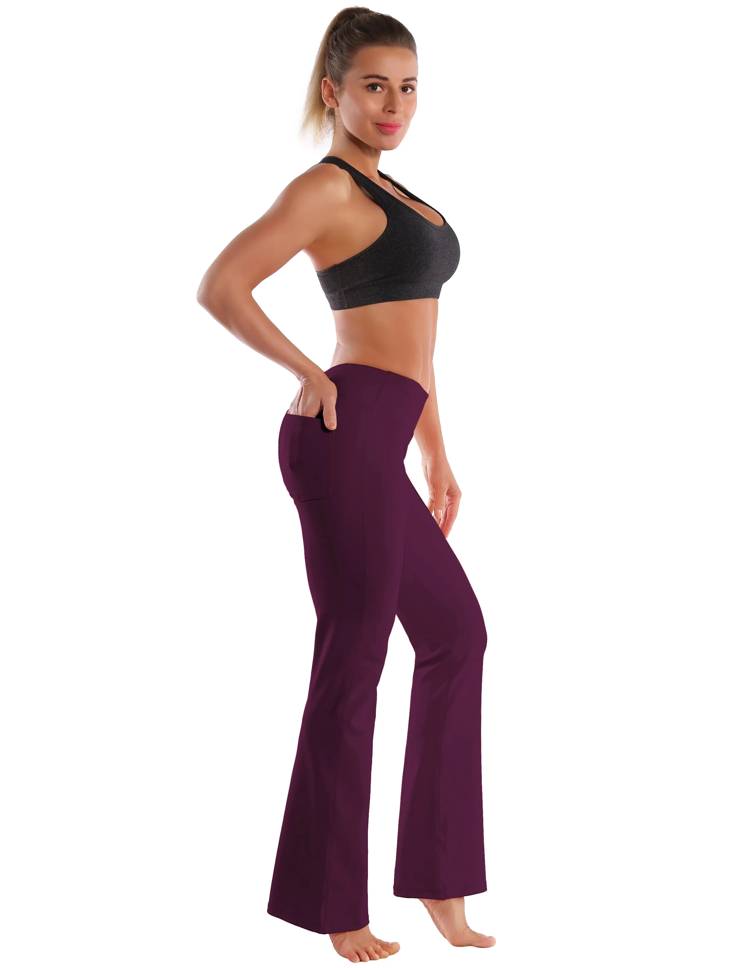 29" 31" 33" 35" 37"  Back Pockets Bootcut Leggings grapevine_yogastudio