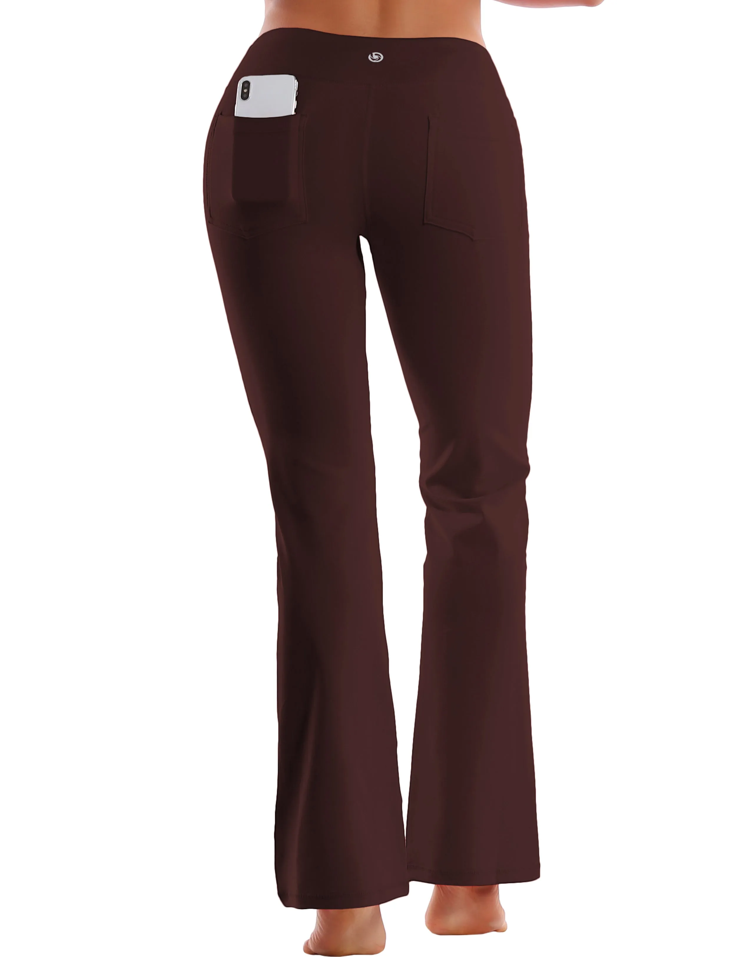 29" 31" 33" 35" 37"  Back Pockets Bootcut Leggings mahoganymaroon_yogastudio