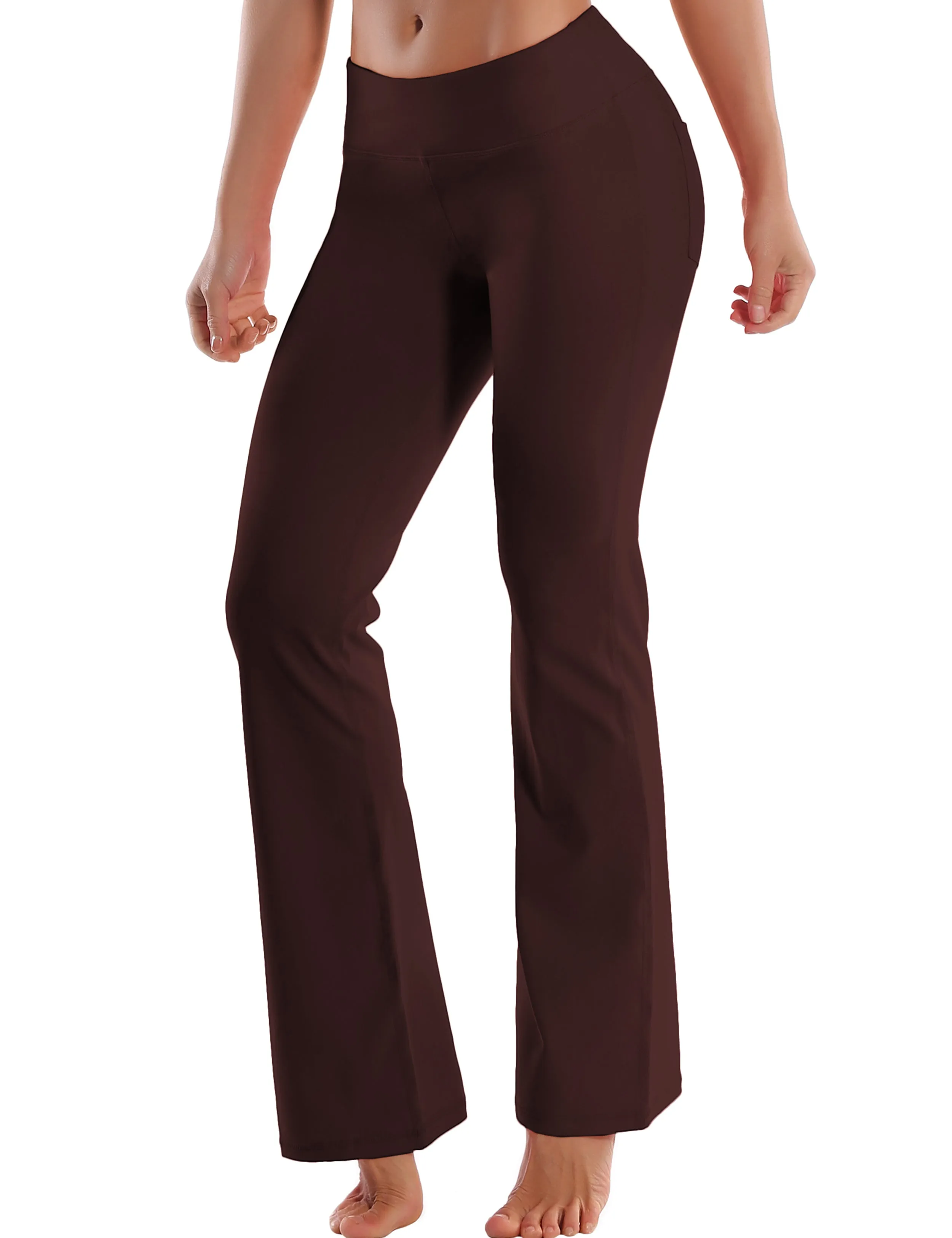 29" 31" 33" 35" 37"  Back Pockets Bootcut Leggings mahoganymaroon_yogastudio