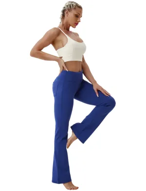 29" 31" 33" 35" 37"  Back Pockets Bootcut Leggings navy_Plus Size
