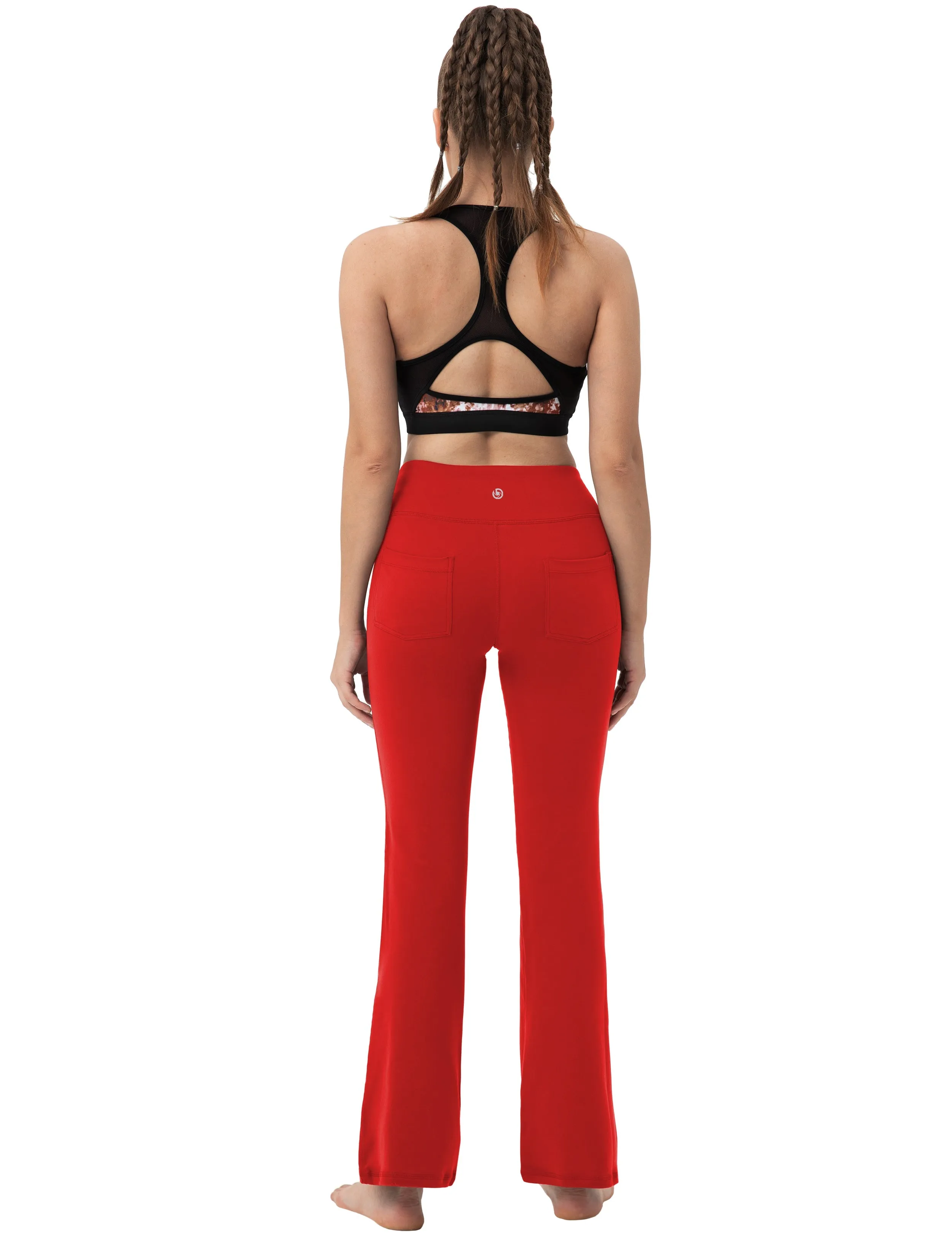 29" 31" 33" 35" 37"  Back Pockets Bootcut Leggings scarlet_Gym
