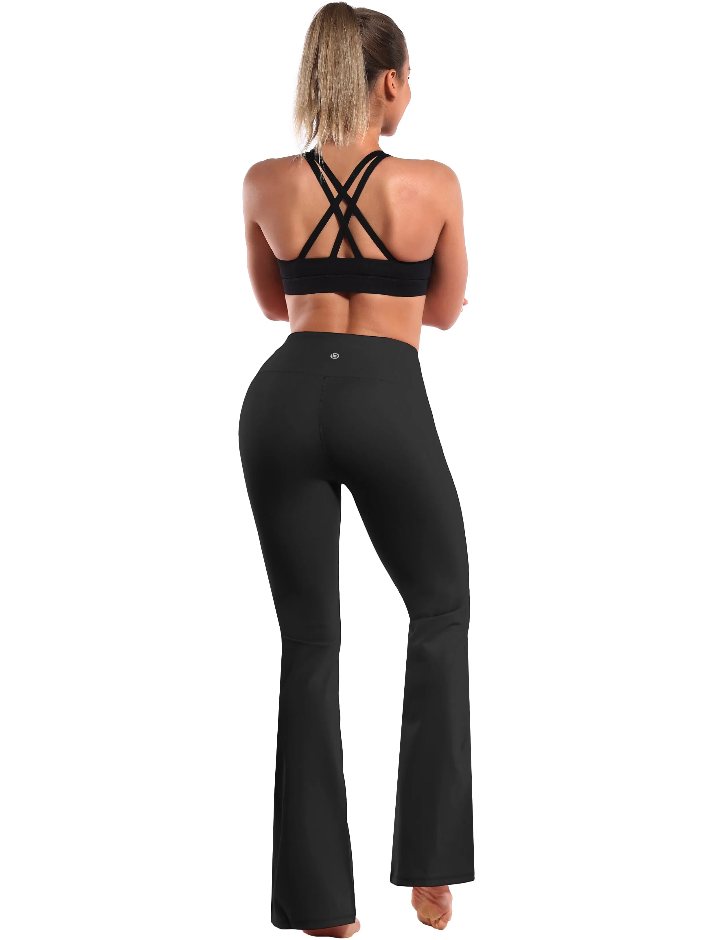 29" 31" 33" 35" 37" High Waist Bootcut Leggings Black ins_Plus Size