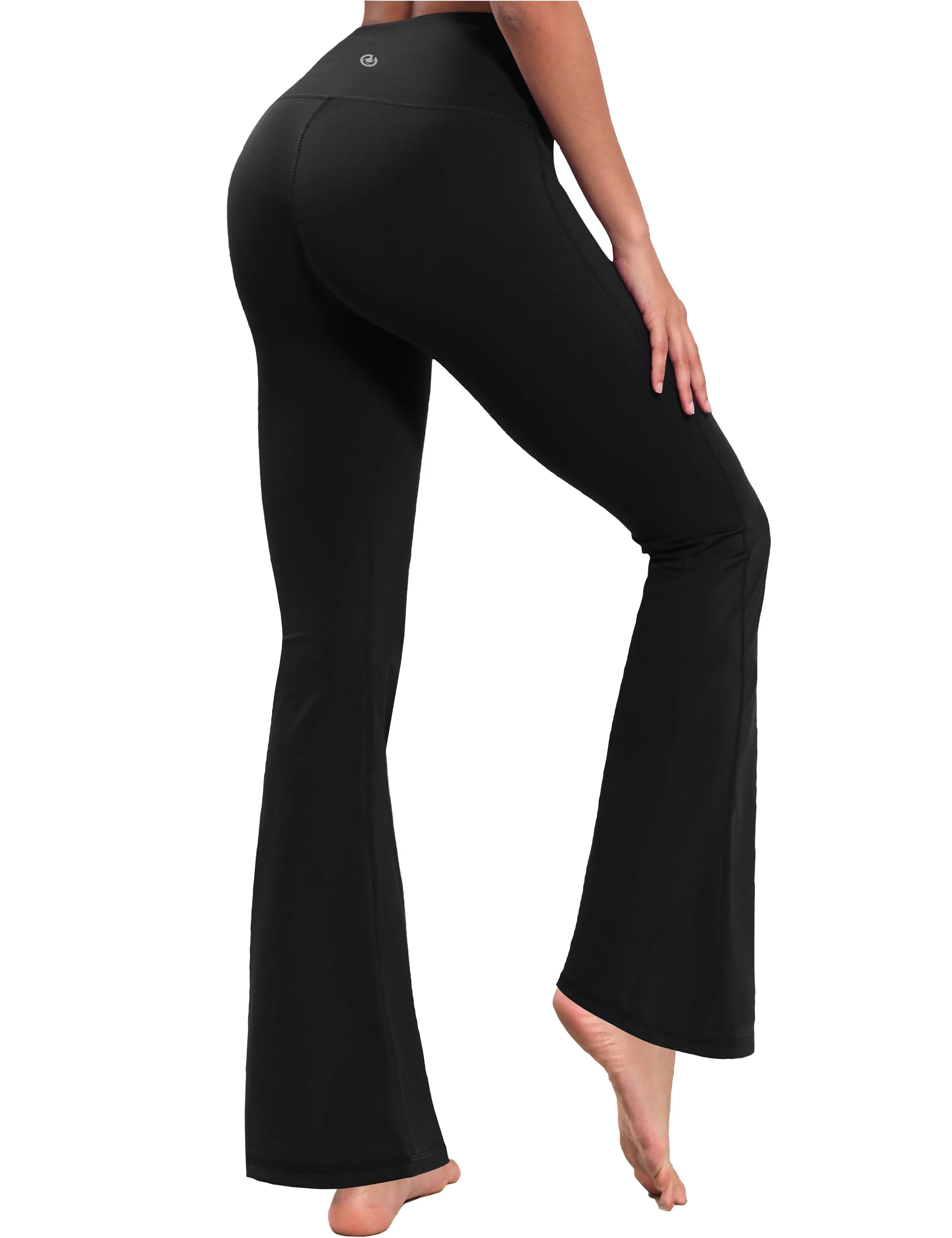 29" 31" 33" 35" 37" High Waist Bootcut Leggings Black ins_Plus Size