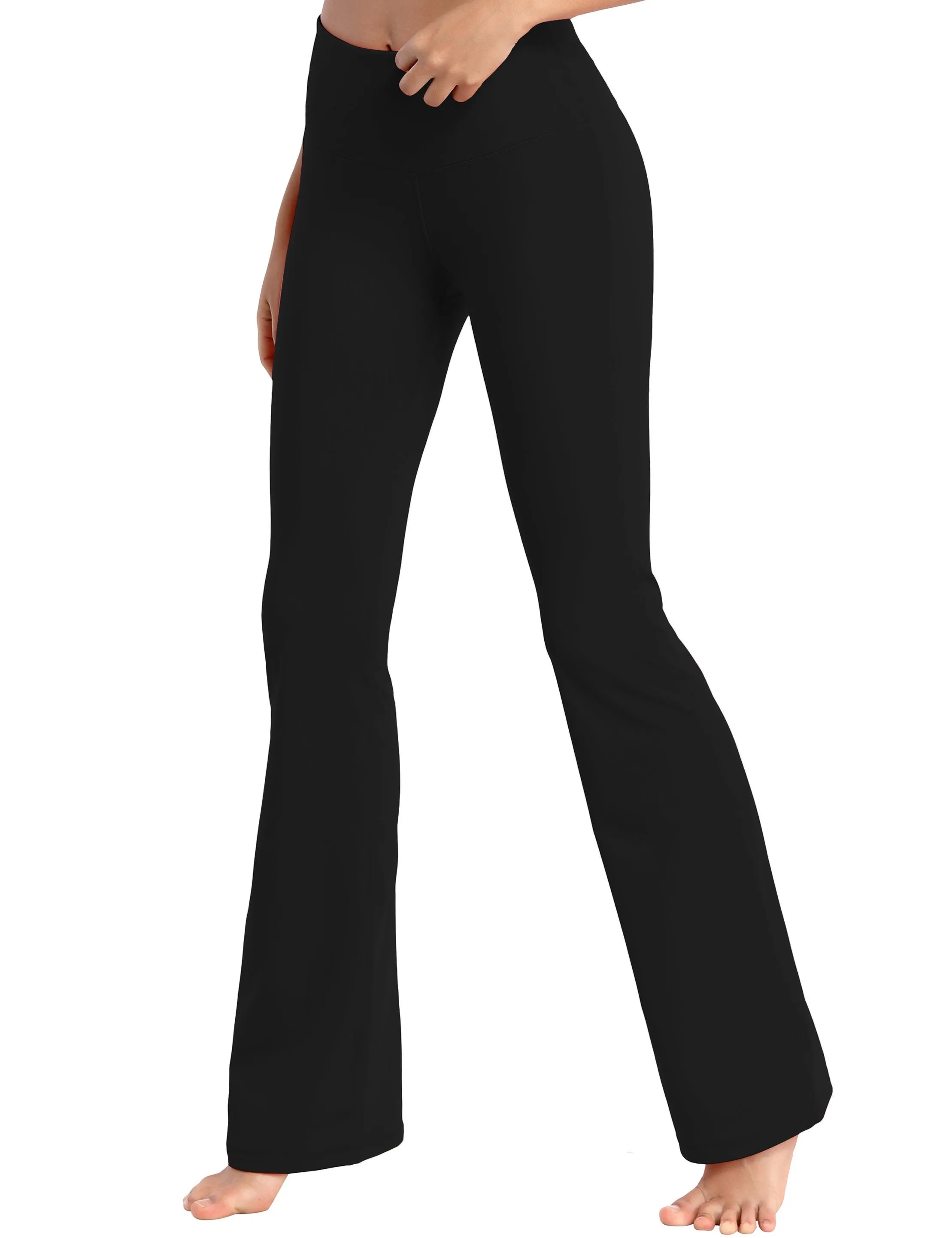 29" 31" 33" 35" 37" High Waist Bootcut Leggings Black ins_Plus Size