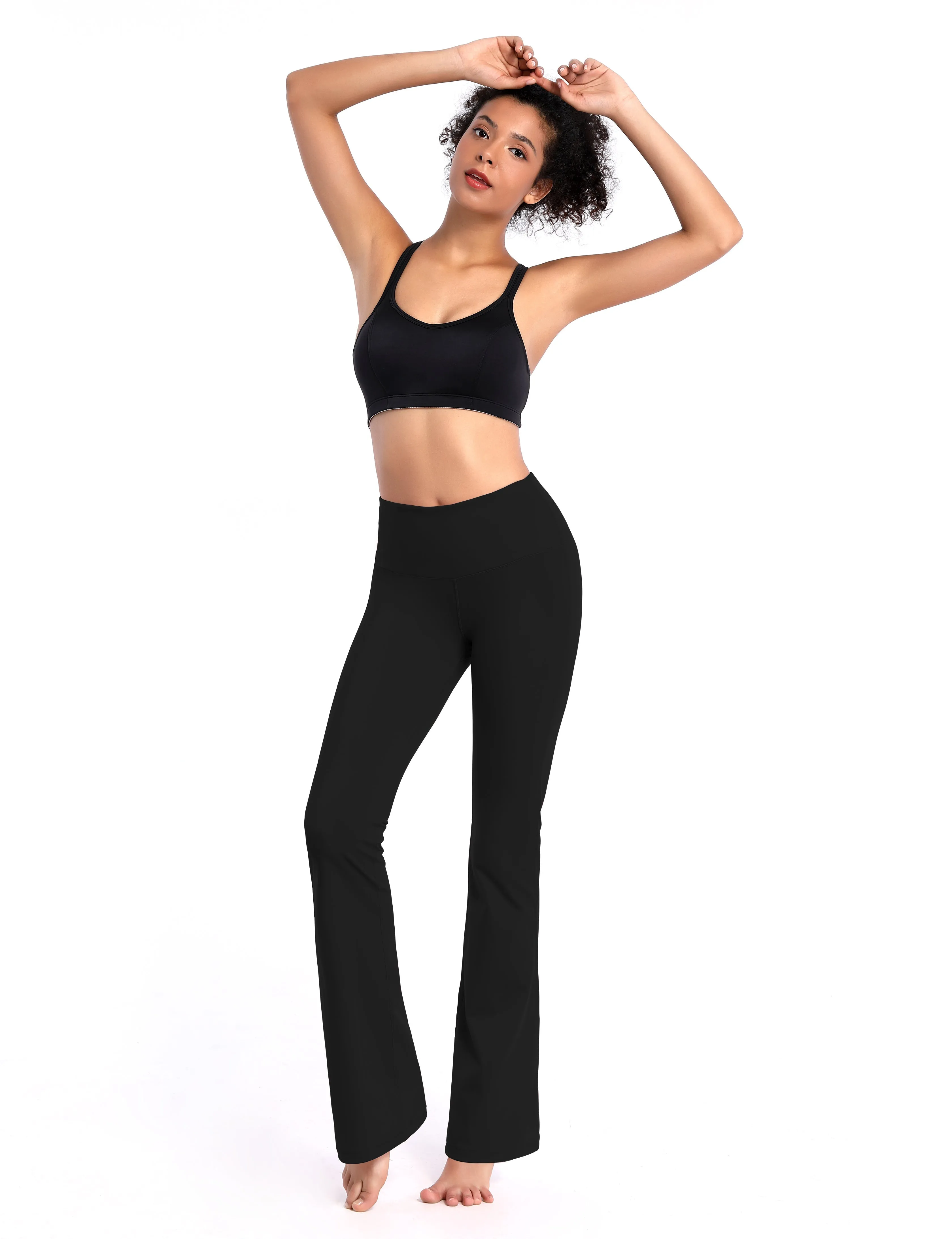 29" 31" 33" 35" 37" High Waist Bootcut Leggings Black ins_Plus Size