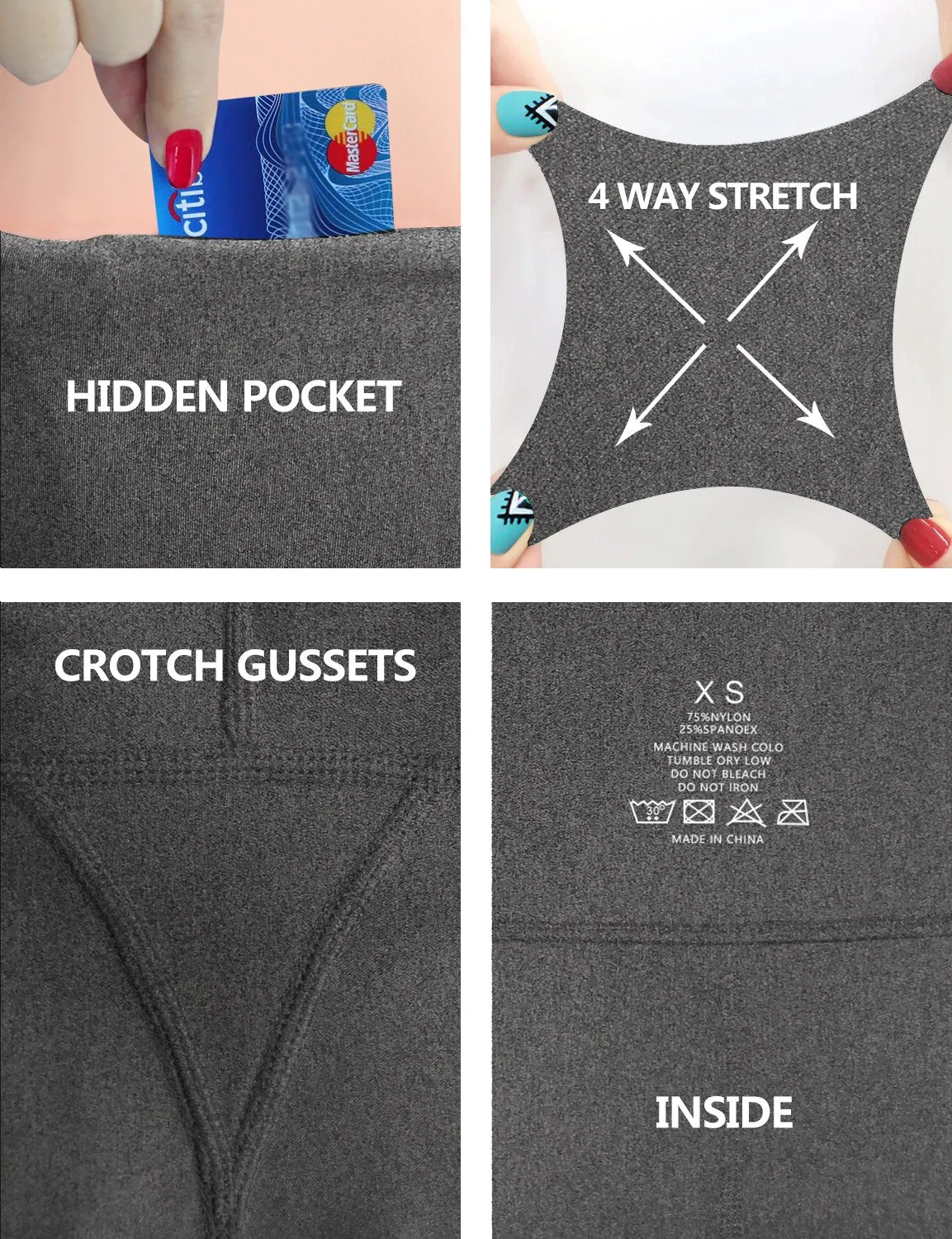 29" 31" 33" 35" 37" High Waist Bootcut Leggings heathercharcoal ins_Golf