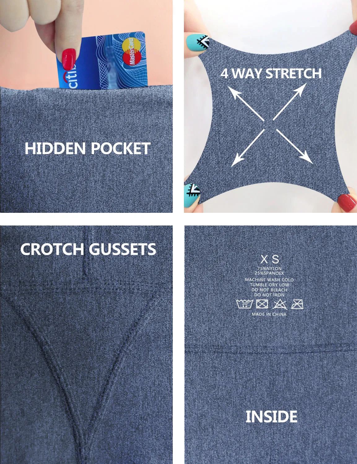 29" 31" 33" 35" 37" High Waist Bootcut Leggings heathernavy_Tall Size
