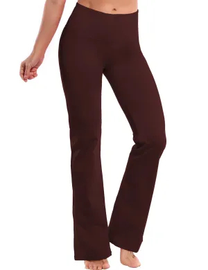 29" 31" 33" 35" 37" High Waist Bootcut Leggings Mahoganymaroon_Gym