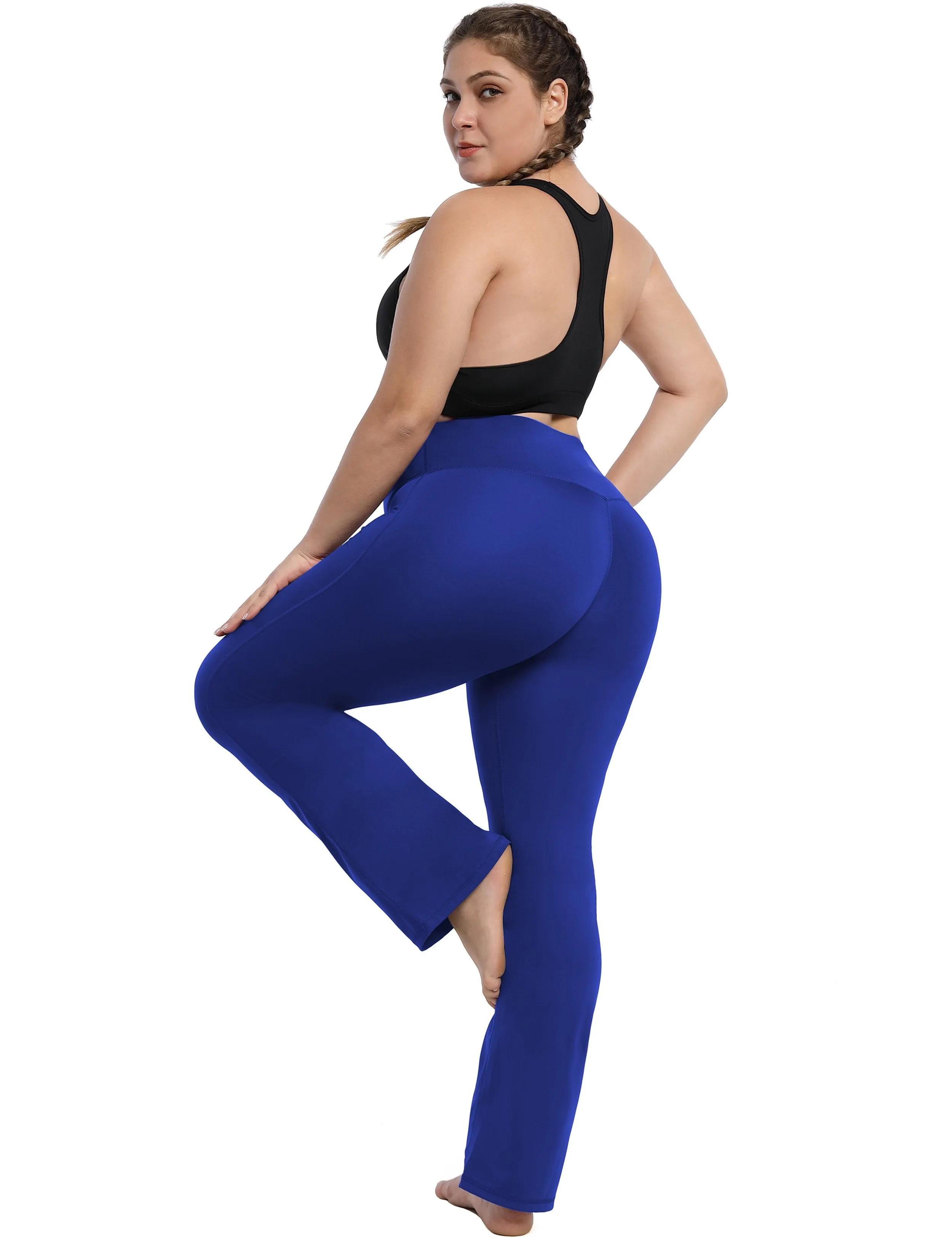 29" 31" 33" 35" 37" High Waist Bootcut Leggings Navy ins_yogastudio