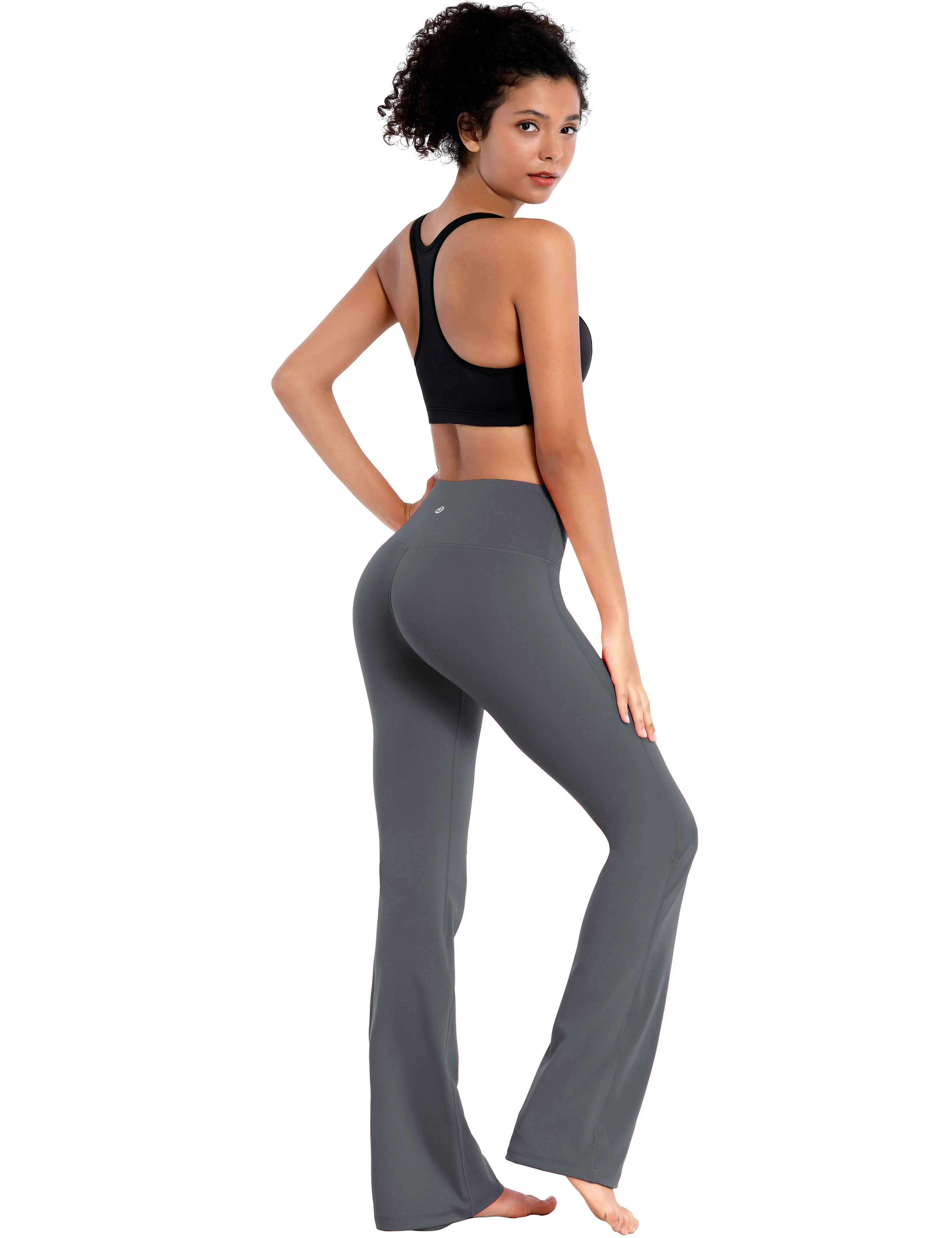 29" 31" 33" 35" 37" High Waist Bootcut Leggings Shadowcharcoal ins_Golf