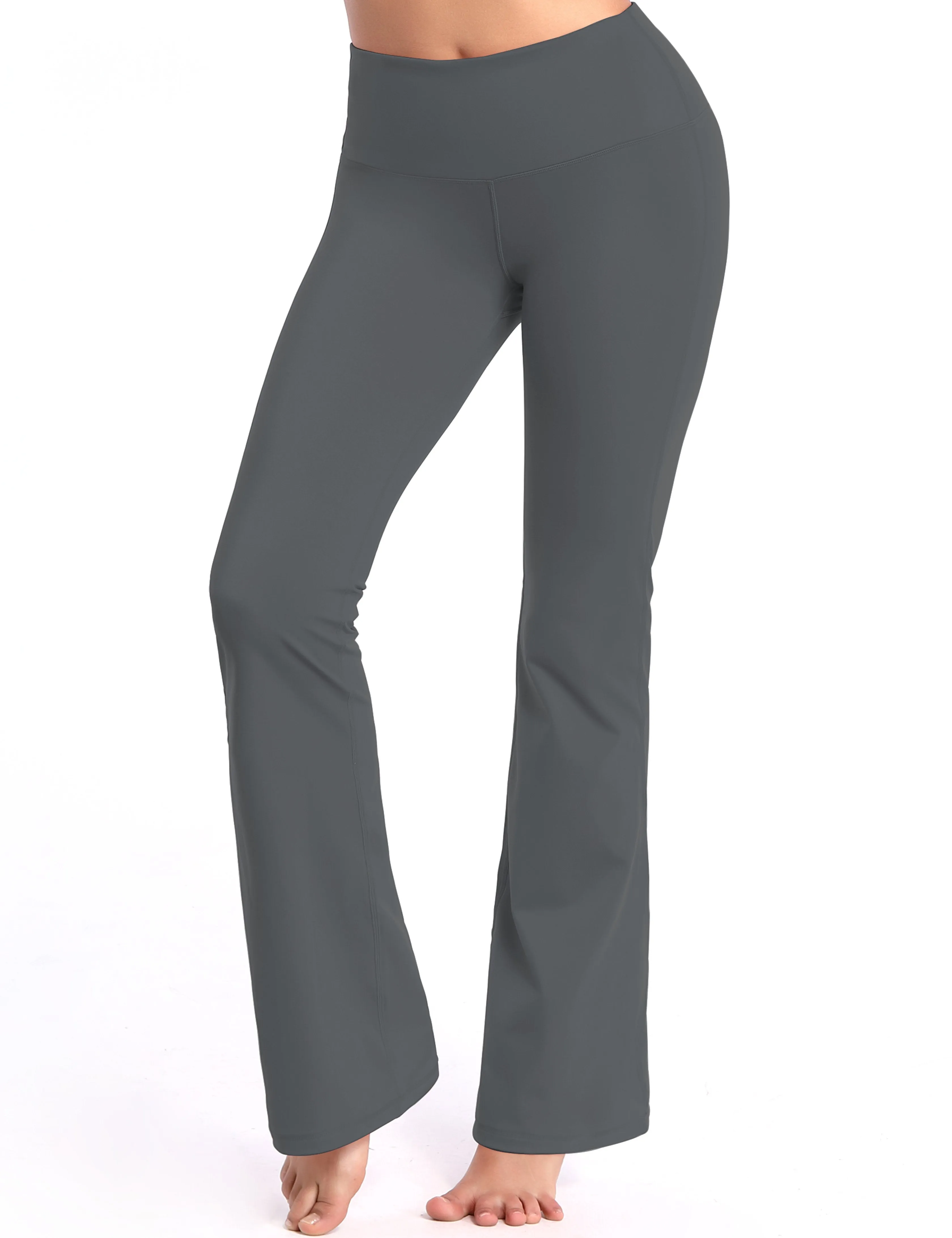 29" 31" 33" 35" 37" High Waist Bootcut Leggings Shadowcharcoal ins_Golf