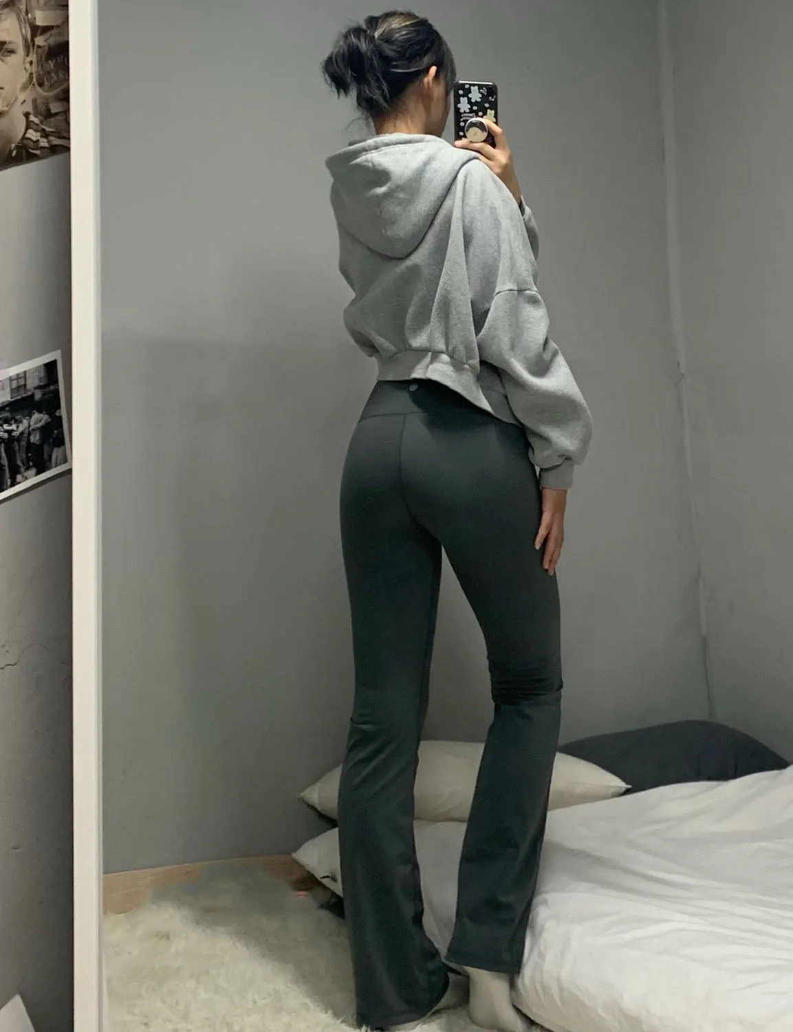 29" 31" 33" 35" 37" High Waist Bootcut Leggings Shadowcharcoal ins_Golf