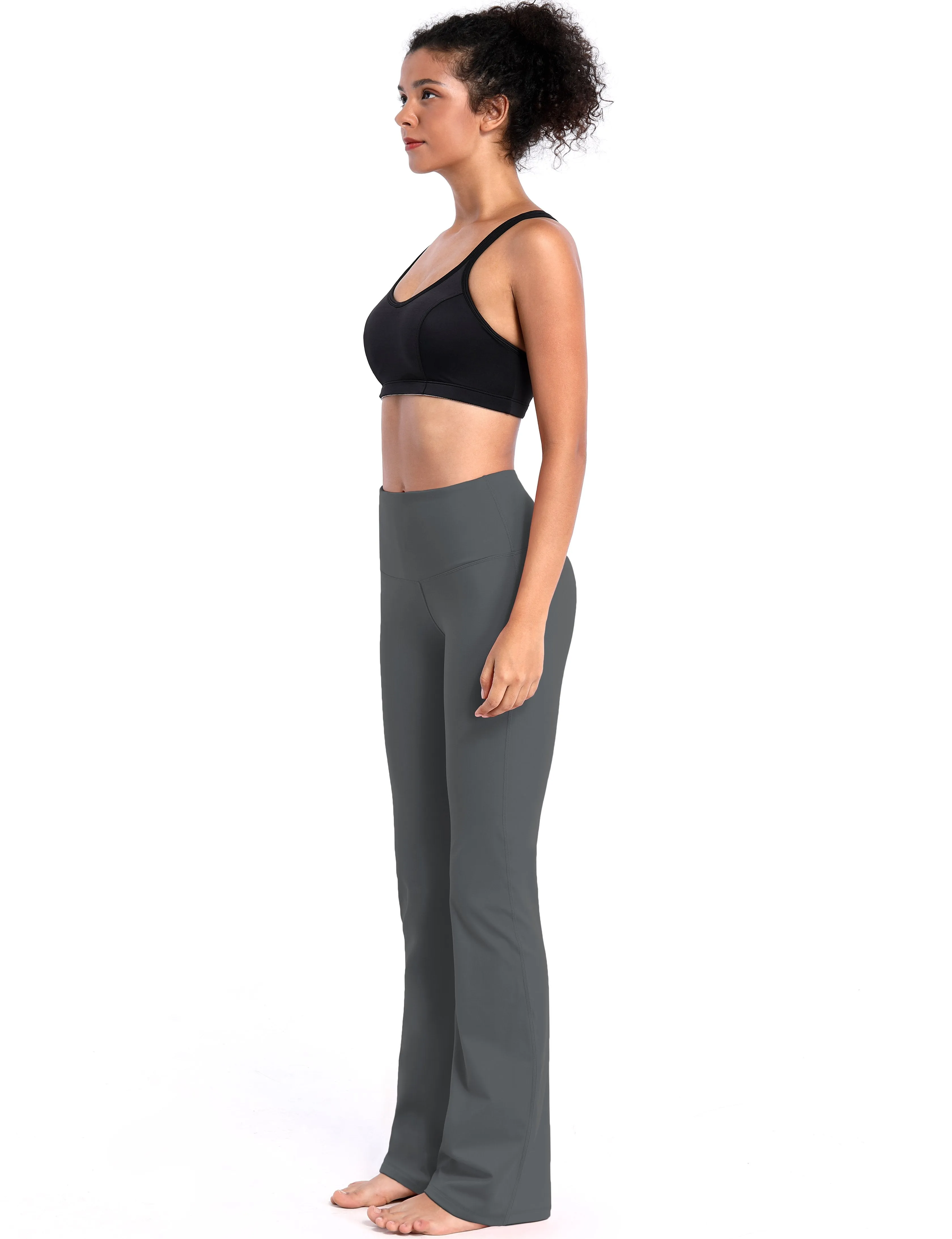 29" 31" 33" 35" 37" High Waist Bootcut Leggings Shadowcharcoal ins_Golf