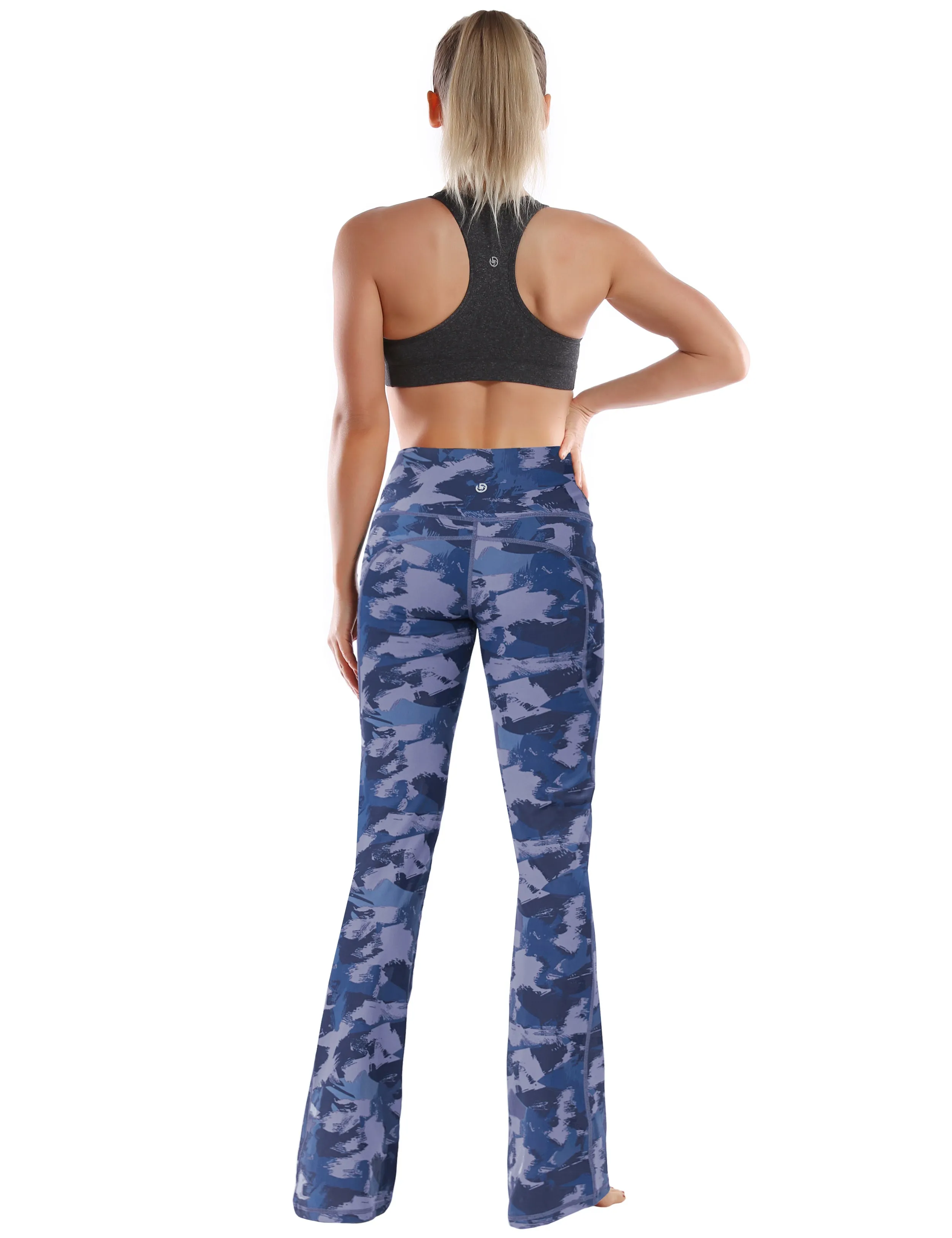 29" 31" 33" 35" 37"  Side Pockets Bootcut Leggings navy brushcamo_Tall Size