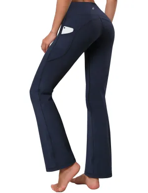 29" 31" 33" 35" 37"  Side Pockets Bootcut Leggings navyblue_Tall Size