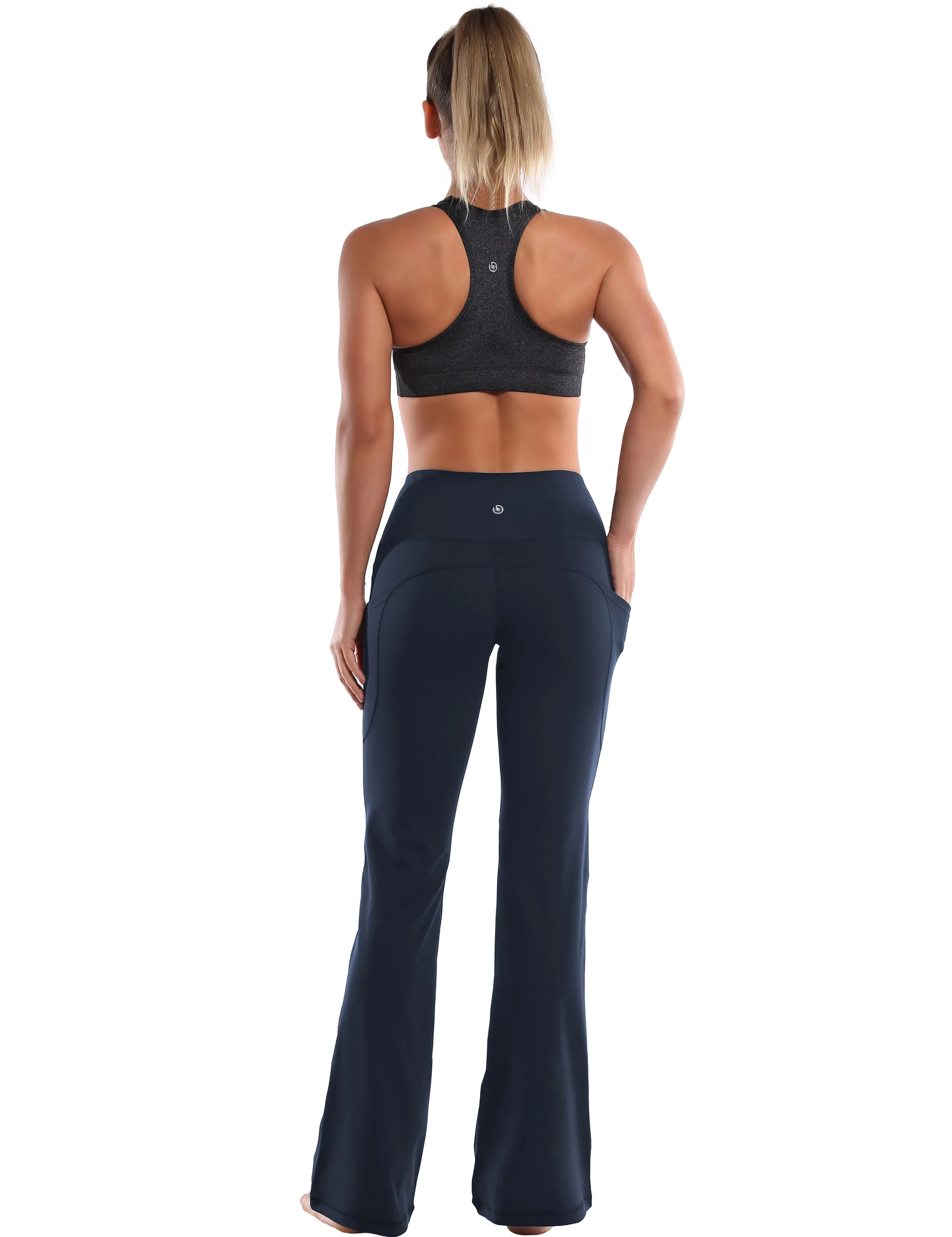 29" 31" 33" 35" 37"  Side Pockets Bootcut Leggings navyblue_Tall Size