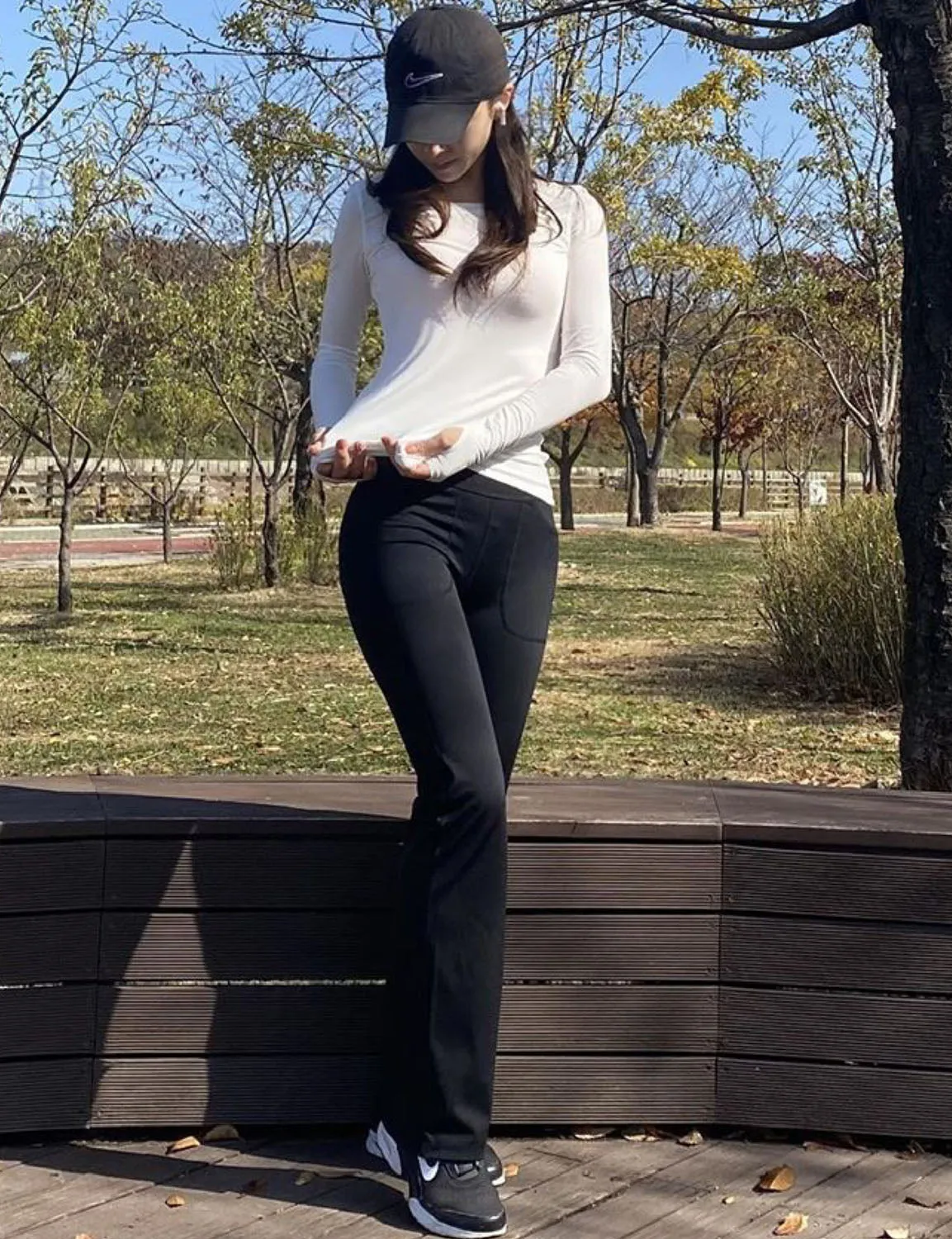 29" 31" 33" 35" Bootcut Leggings with Pockets black ins_Golf