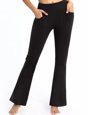 29" 31" 33" 35" Bootcut Leggings with Pockets black_Biking