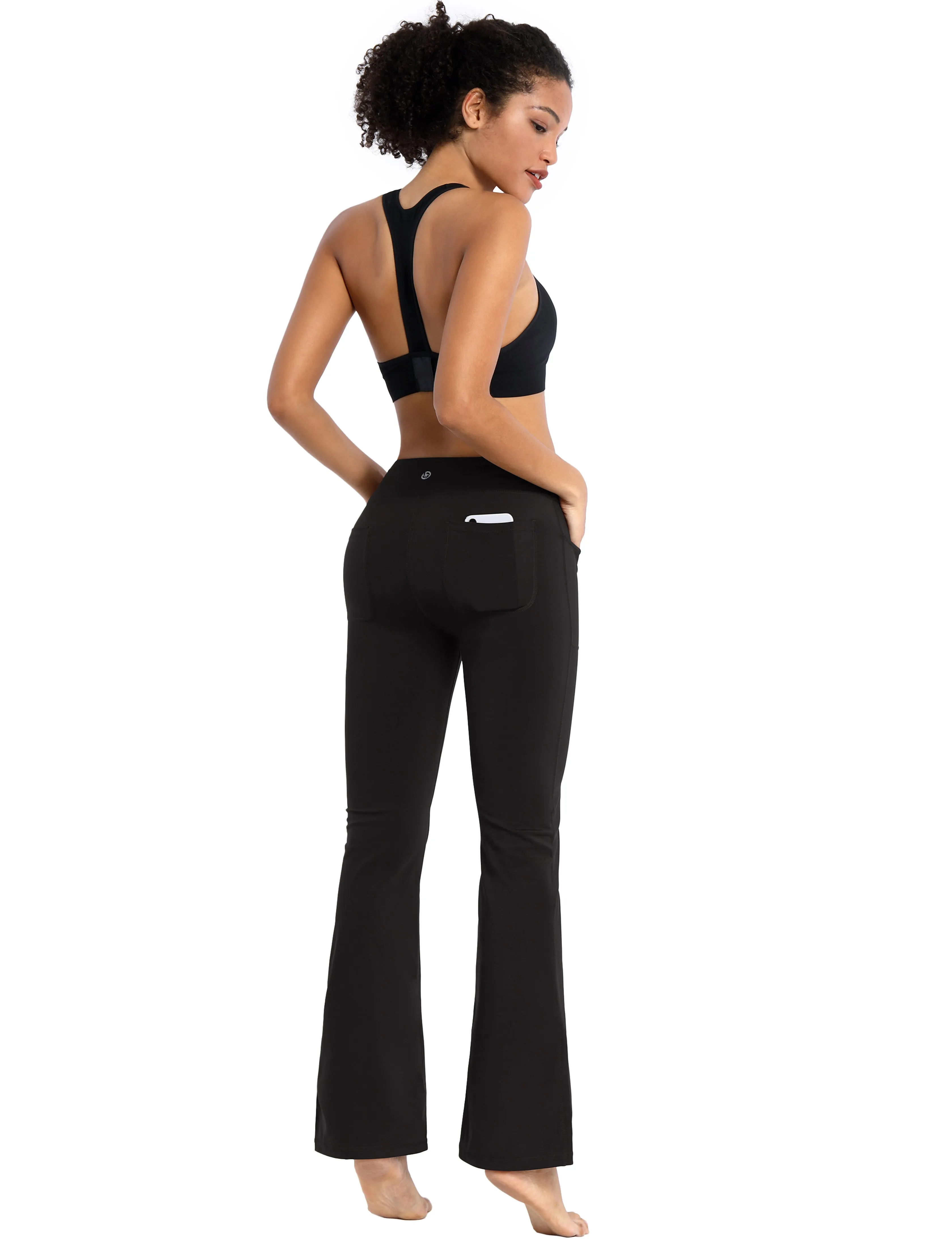 29" 31" 33" 35" Bootcut Leggings with Pockets black_Biking