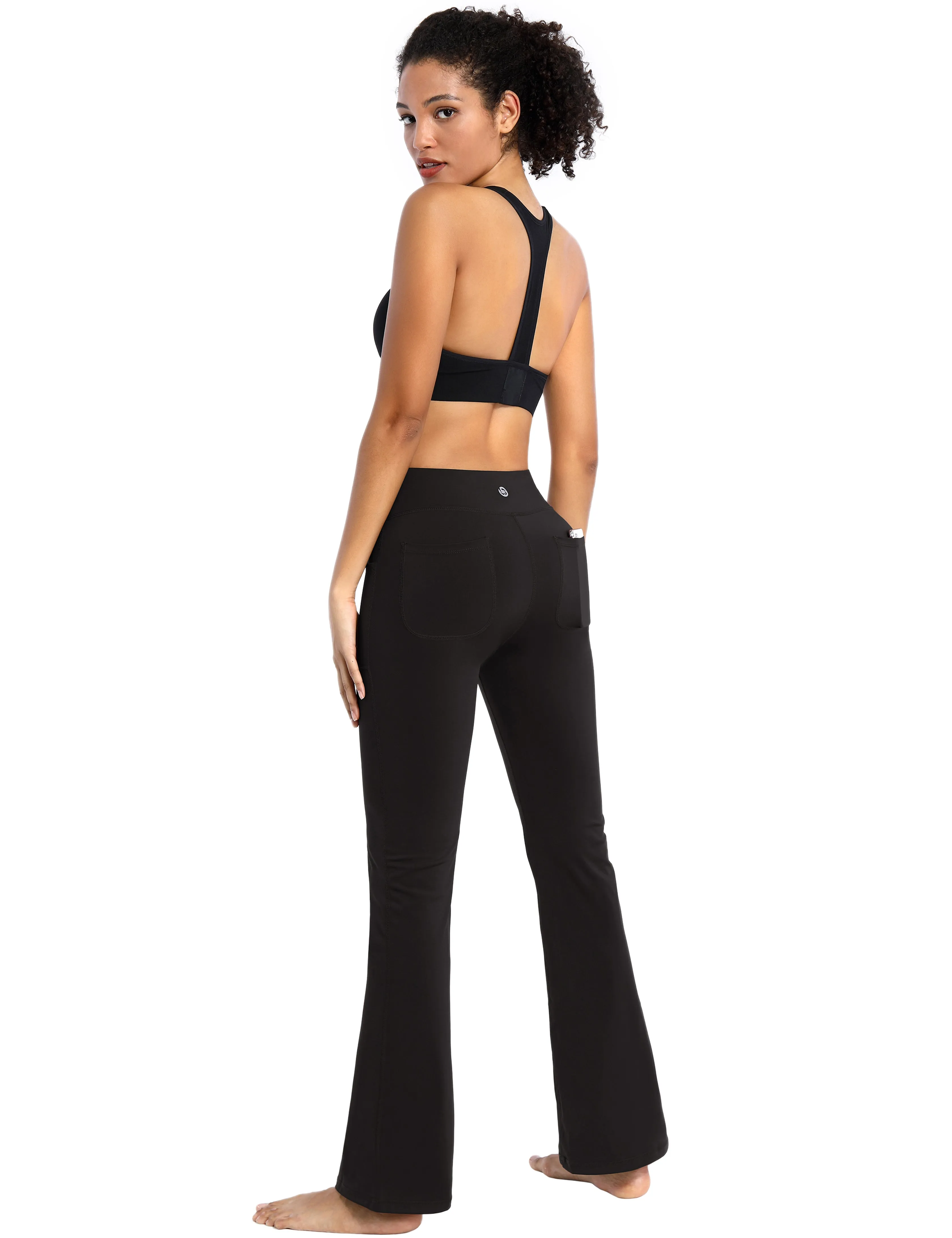 29" 31" 33" 35" Bootcut Leggings with Pockets black_Biking