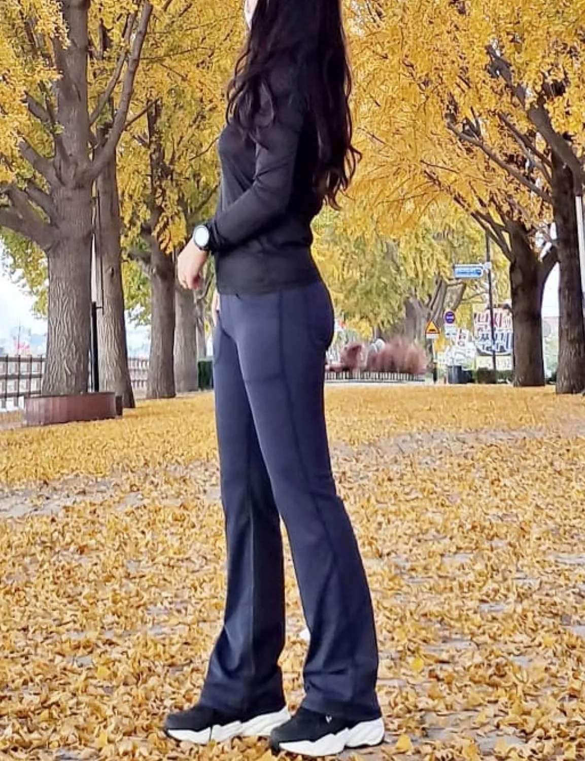 29" 31" 33" 35" Bootcut Leggings with Pockets darknavy ins_Tall Size