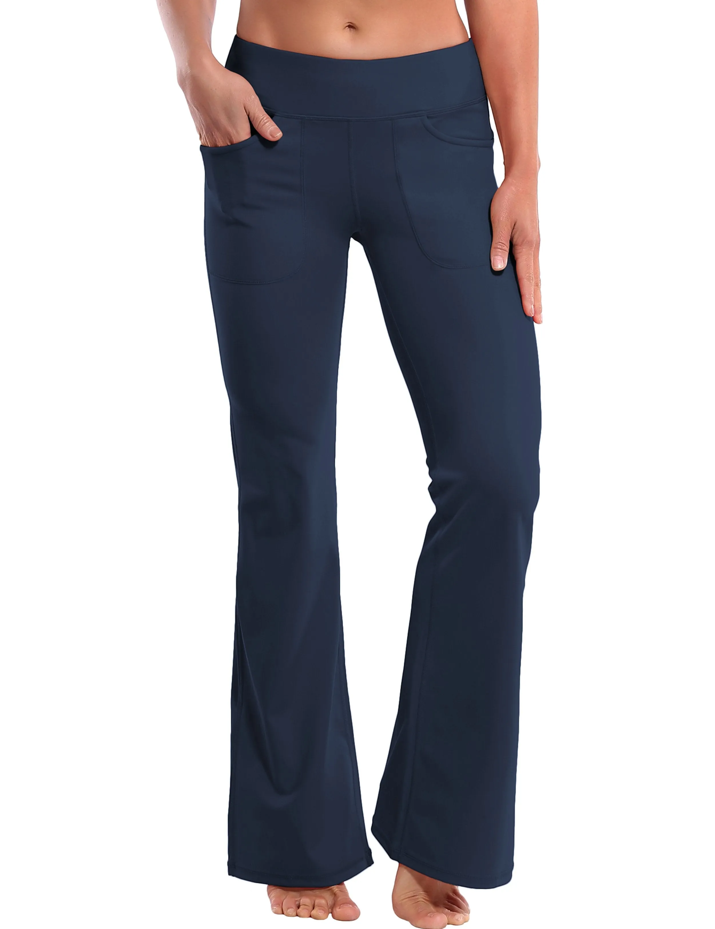 29" 31" 33" 35" Bootcut Leggings with Pockets darknavy ins_Tall Size