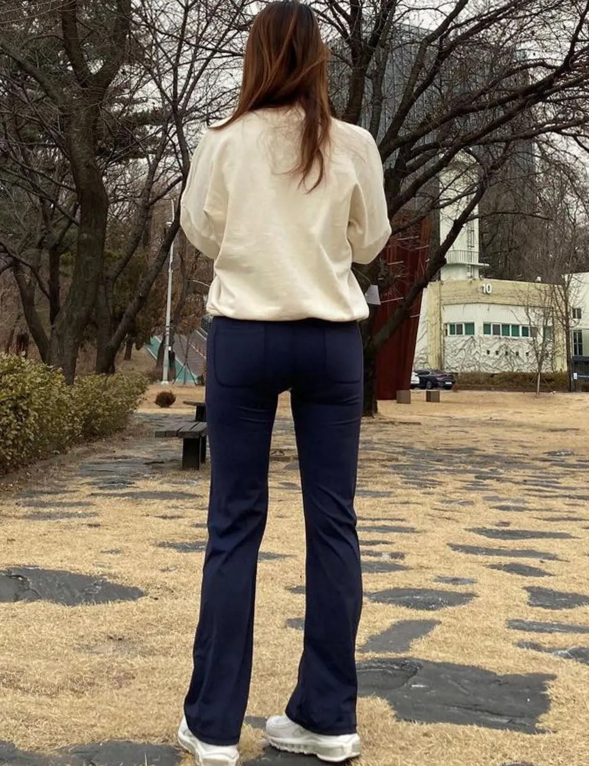 29" 31" 33" 35" Bootcut Leggings with Pockets darknavy ins_Tall Size