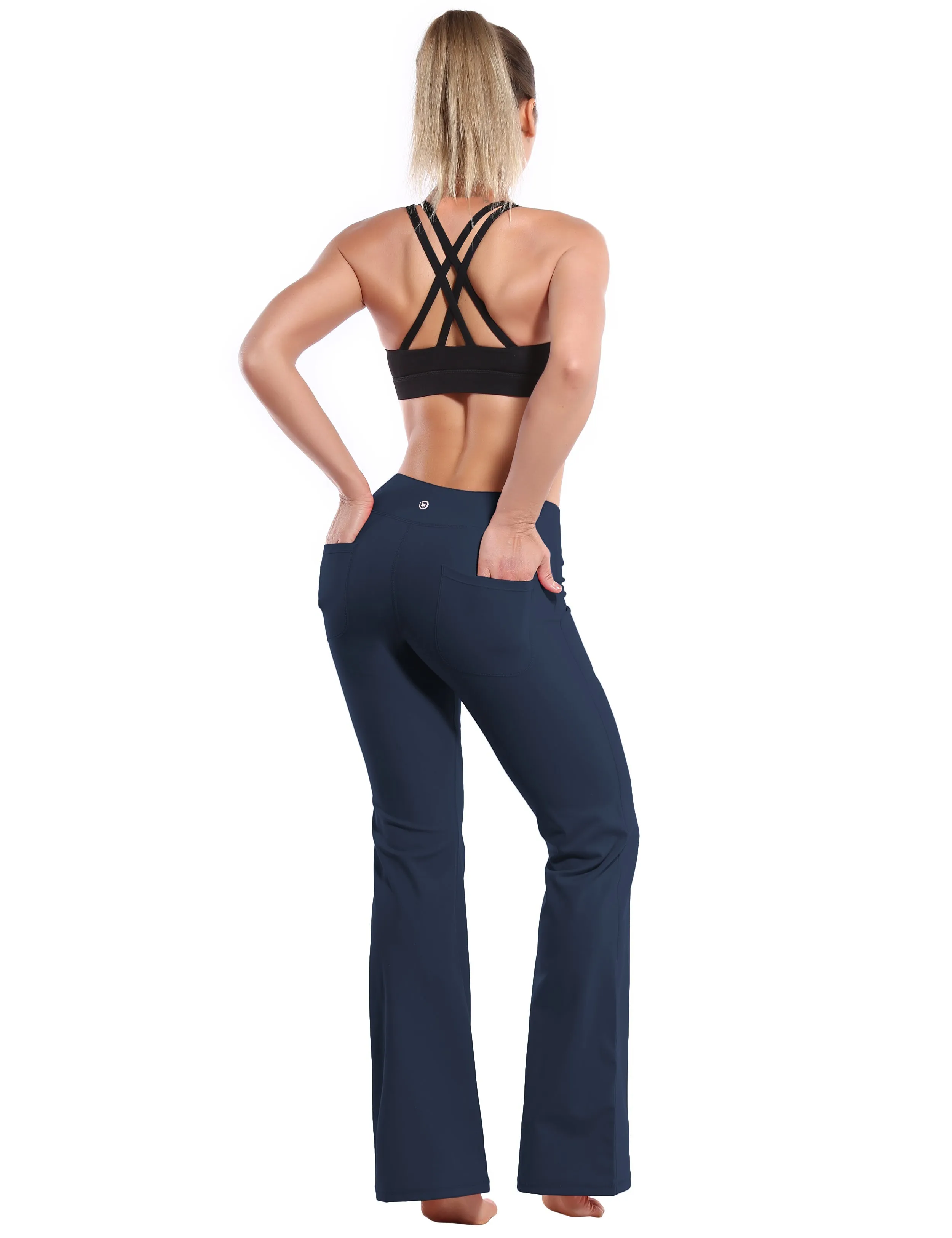 29" 31" 33" 35" Bootcut Leggings with Pockets darknavy_Jogging