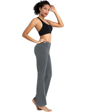 29" 31" 33" 35" Bootcut Leggings with Pockets shadowcharcoal_Biking