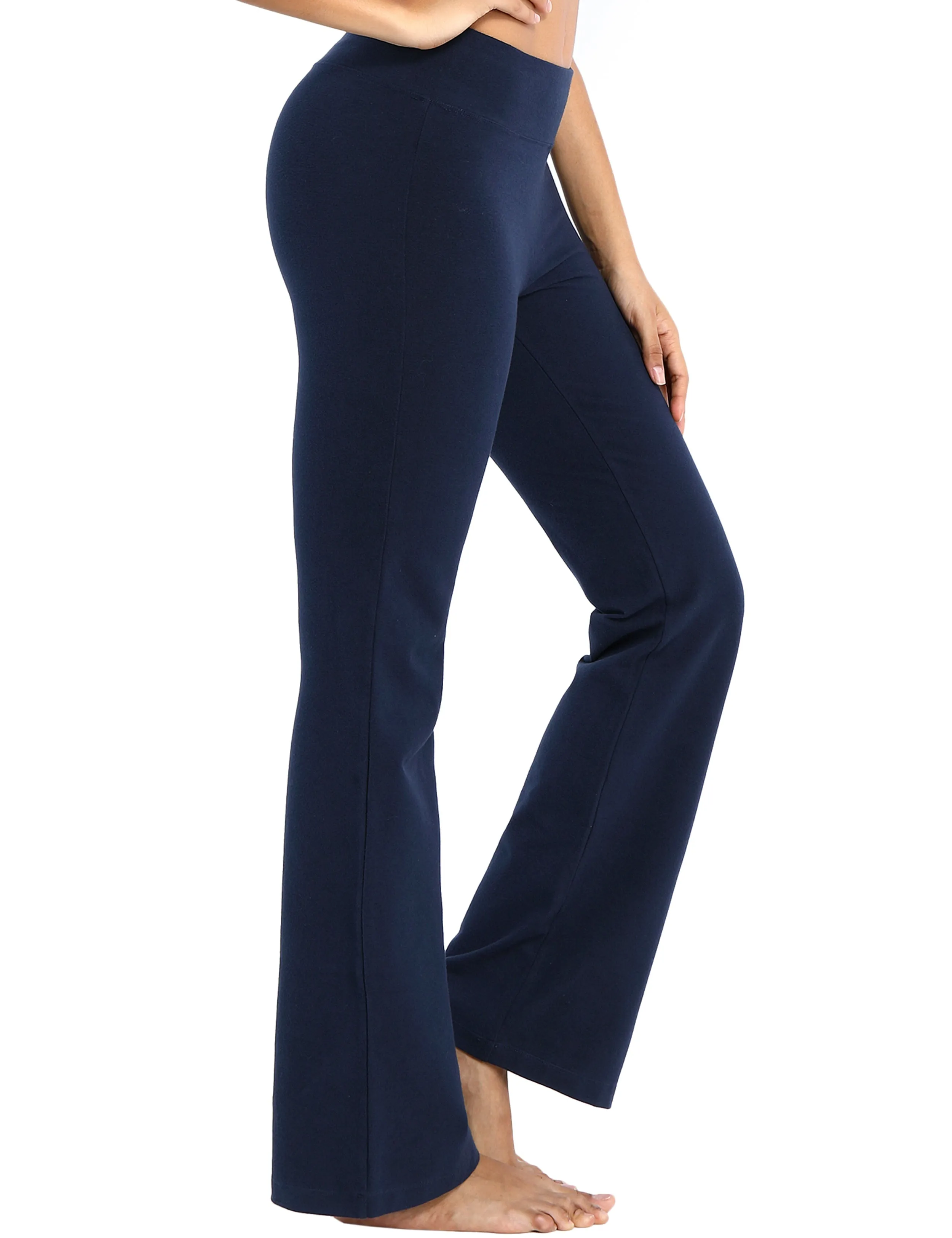 29" 31" 33" 35" Cotton Bootcut Leggings darknavy ins_yogastudio