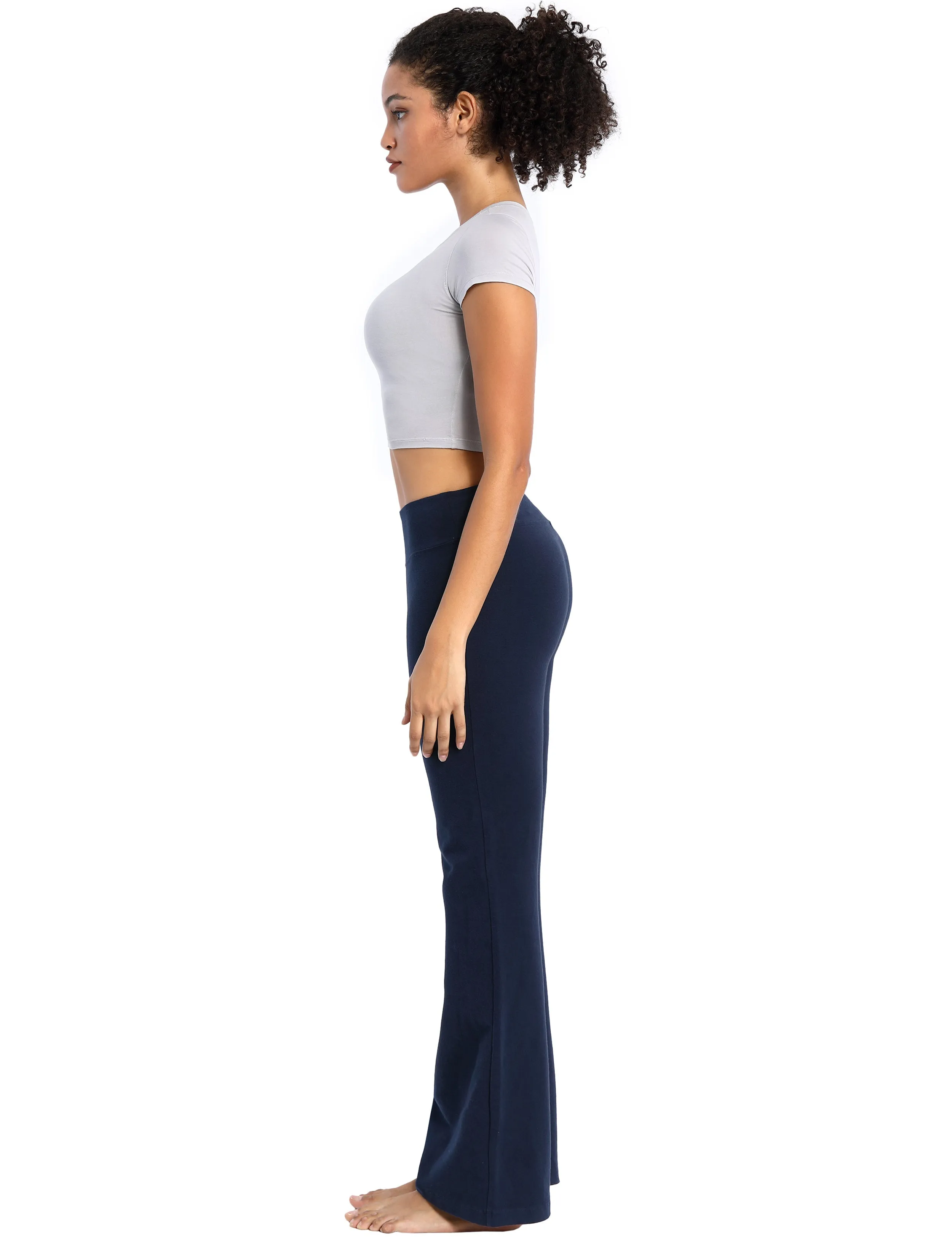 29" 31" 33" 35" Cotton Bootcut Leggings darknavy ins_yogastudio