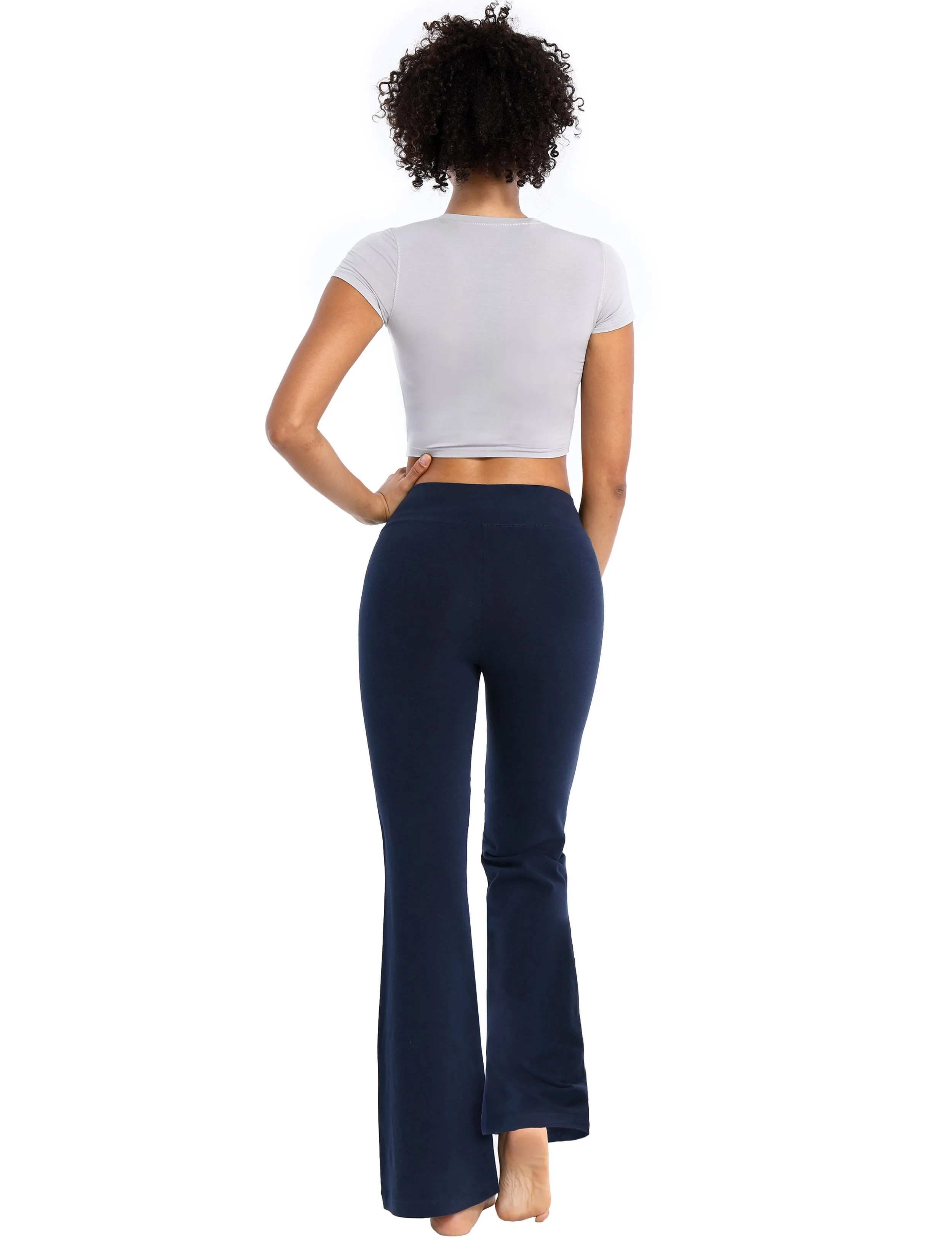 29" 31" 33" 35" Cotton Bootcut Leggings darknavy ins_yogastudio