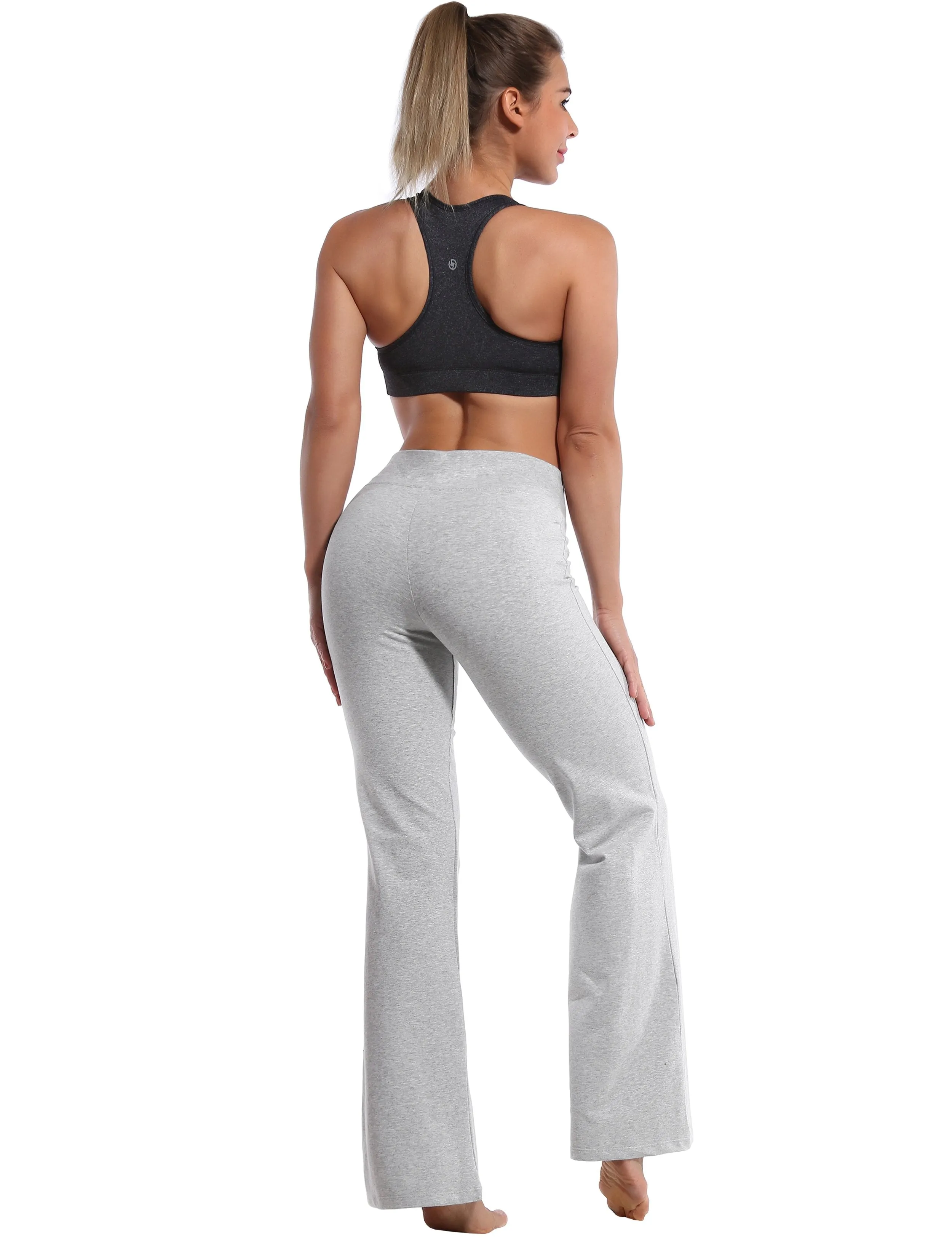 29" 31" 33" 35" Cotton Bootcut Leggings heathergray ins_Gym