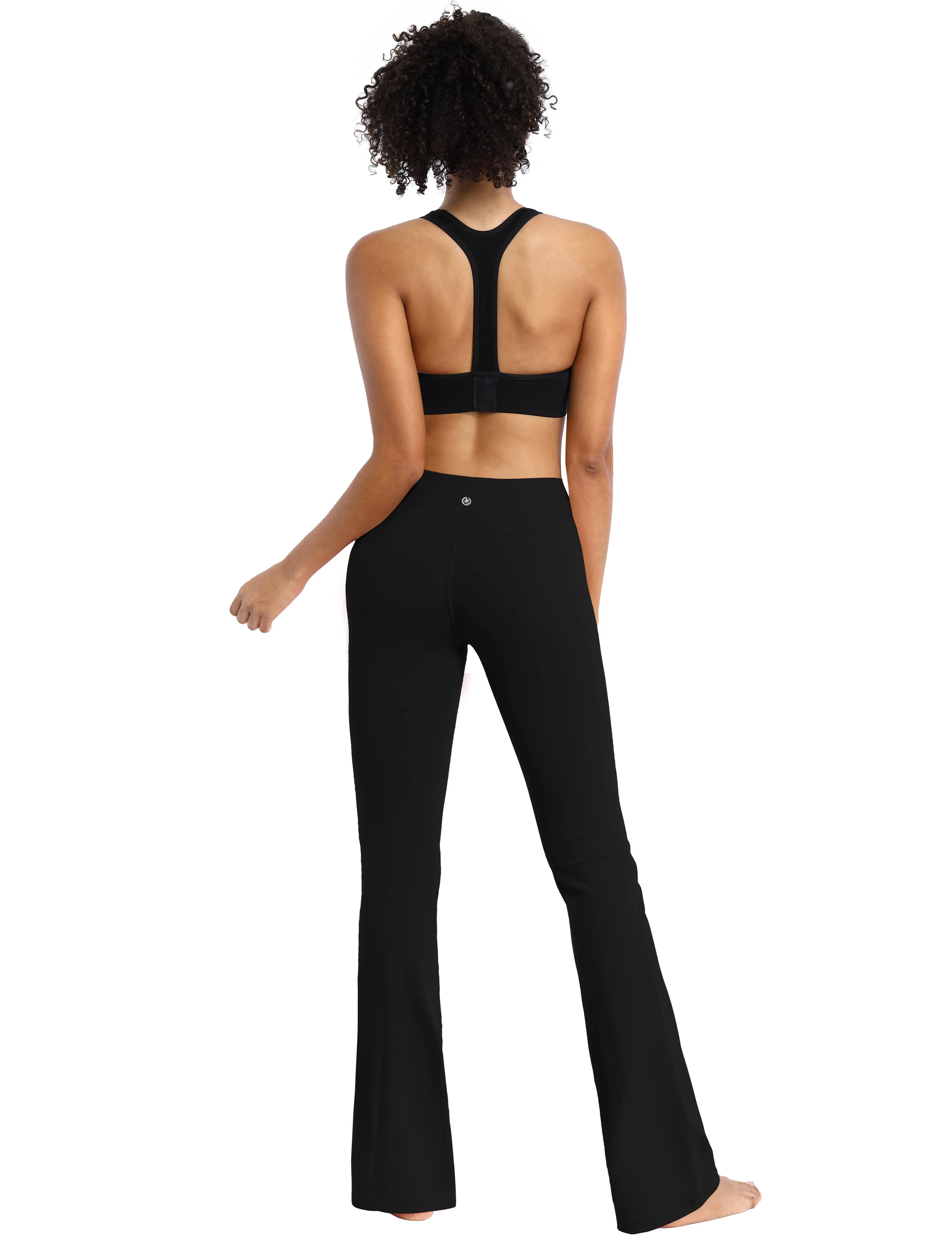 29" 31" 33" 35" Cotton Nylon Bootcut Leggings Black_Jogging