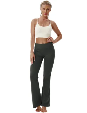29" 31" 33" 35" Cotton Nylon Bootcut Leggings olivegray_Plus Size